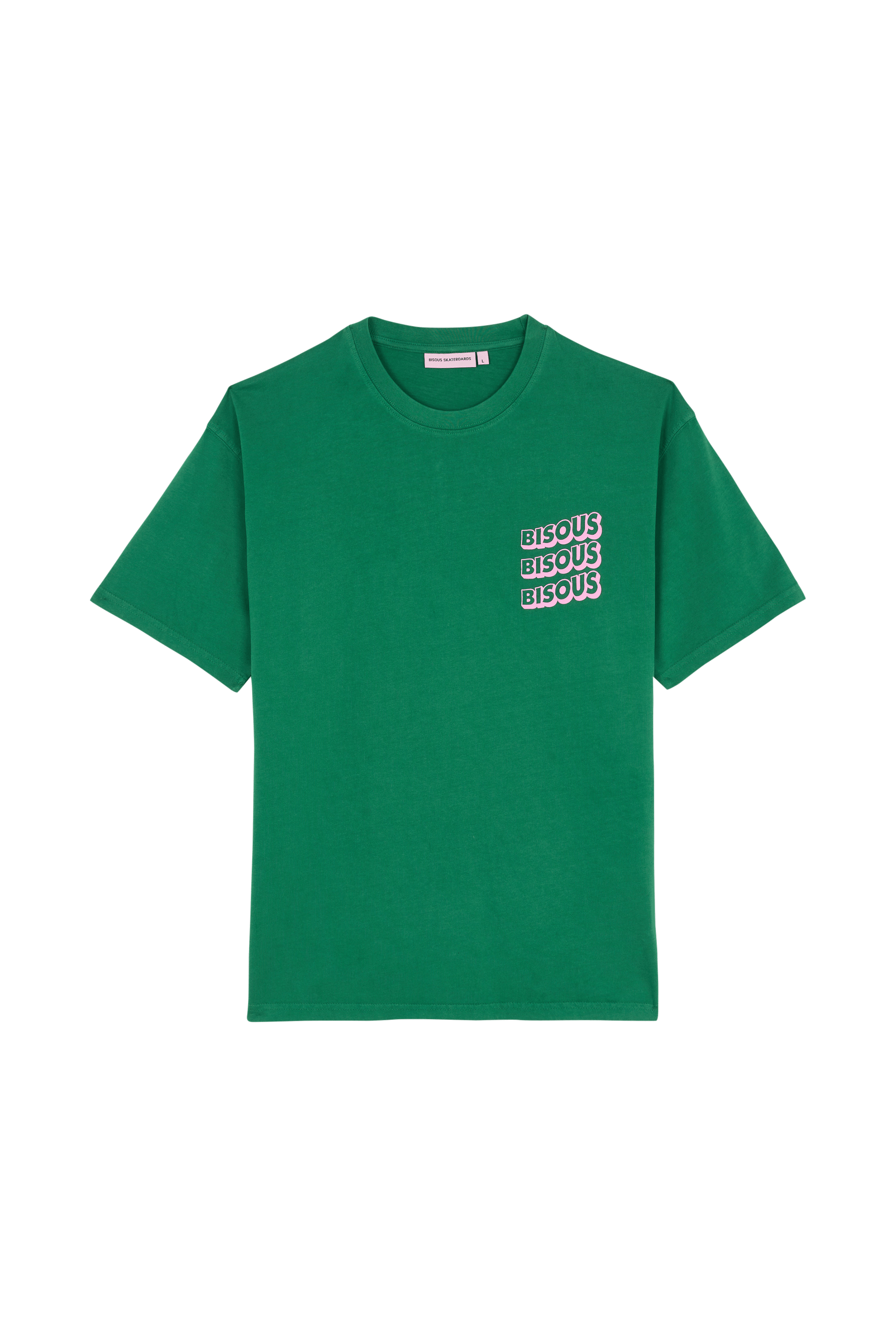 Regular-fit round-neck cotton T-shirt | Green BISOUS SKATEBOARDS Men