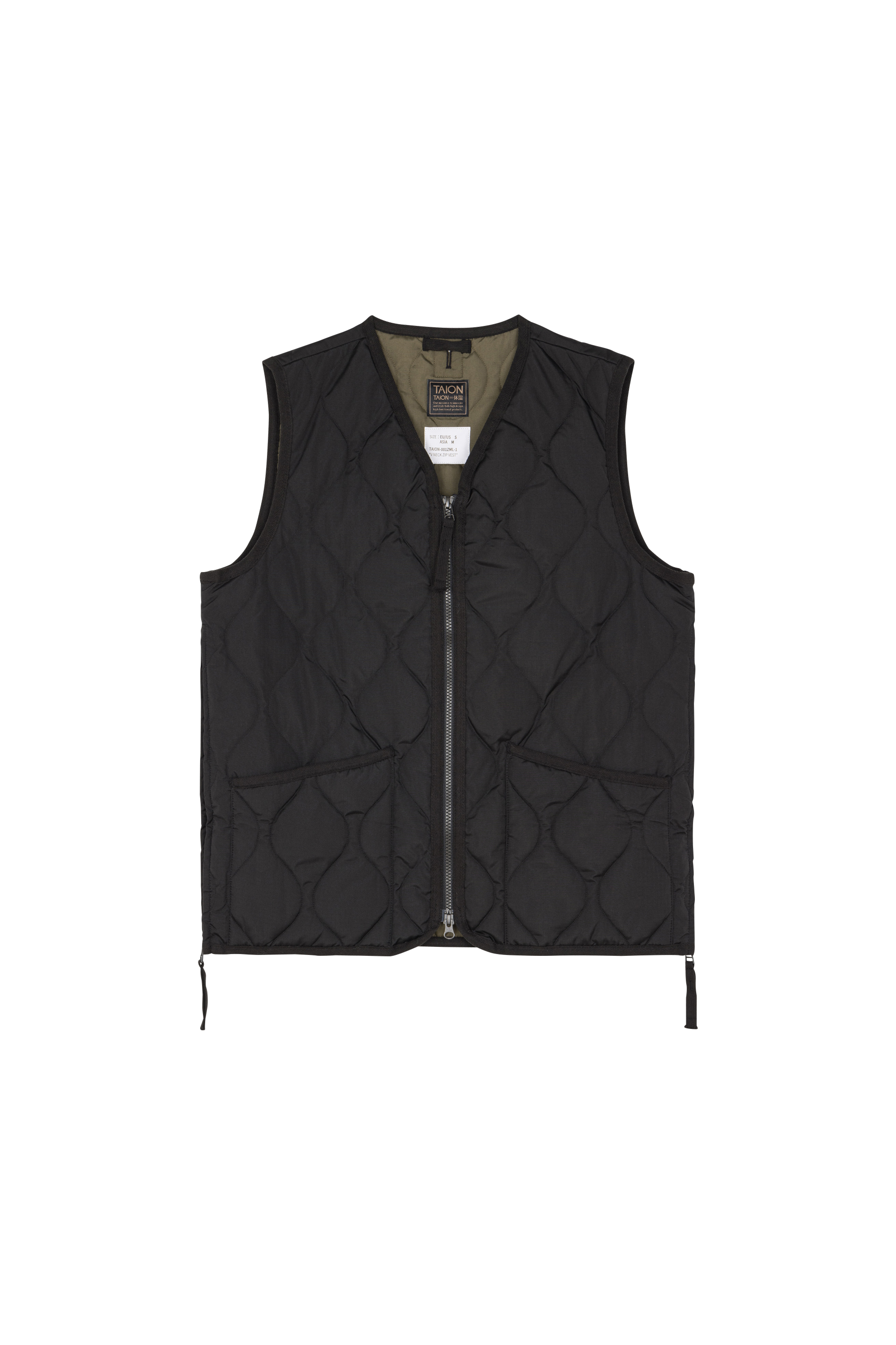 Lightweight quilted padded jacket with high neck Black