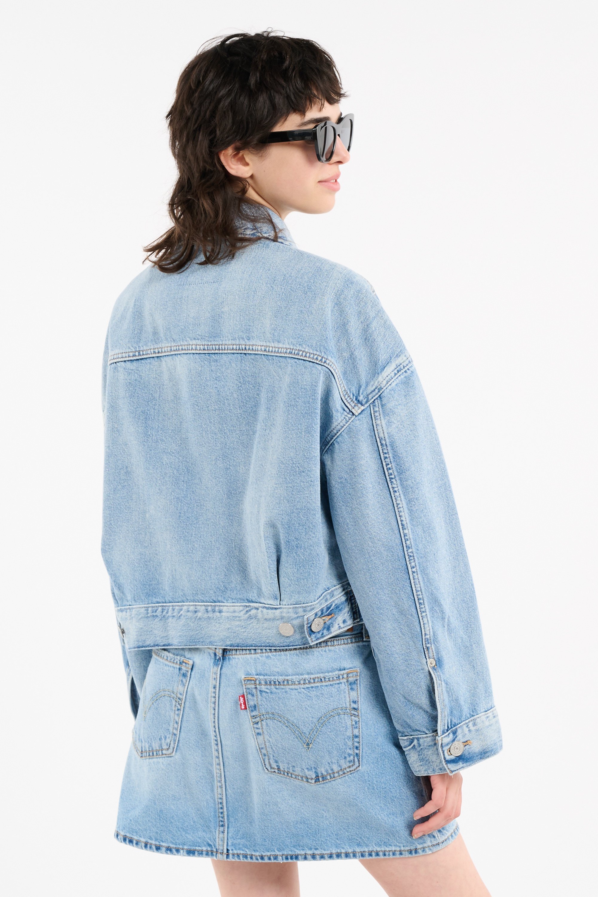 Straight-cut cotton jacket with classic collar | Blue LEVI'S Women