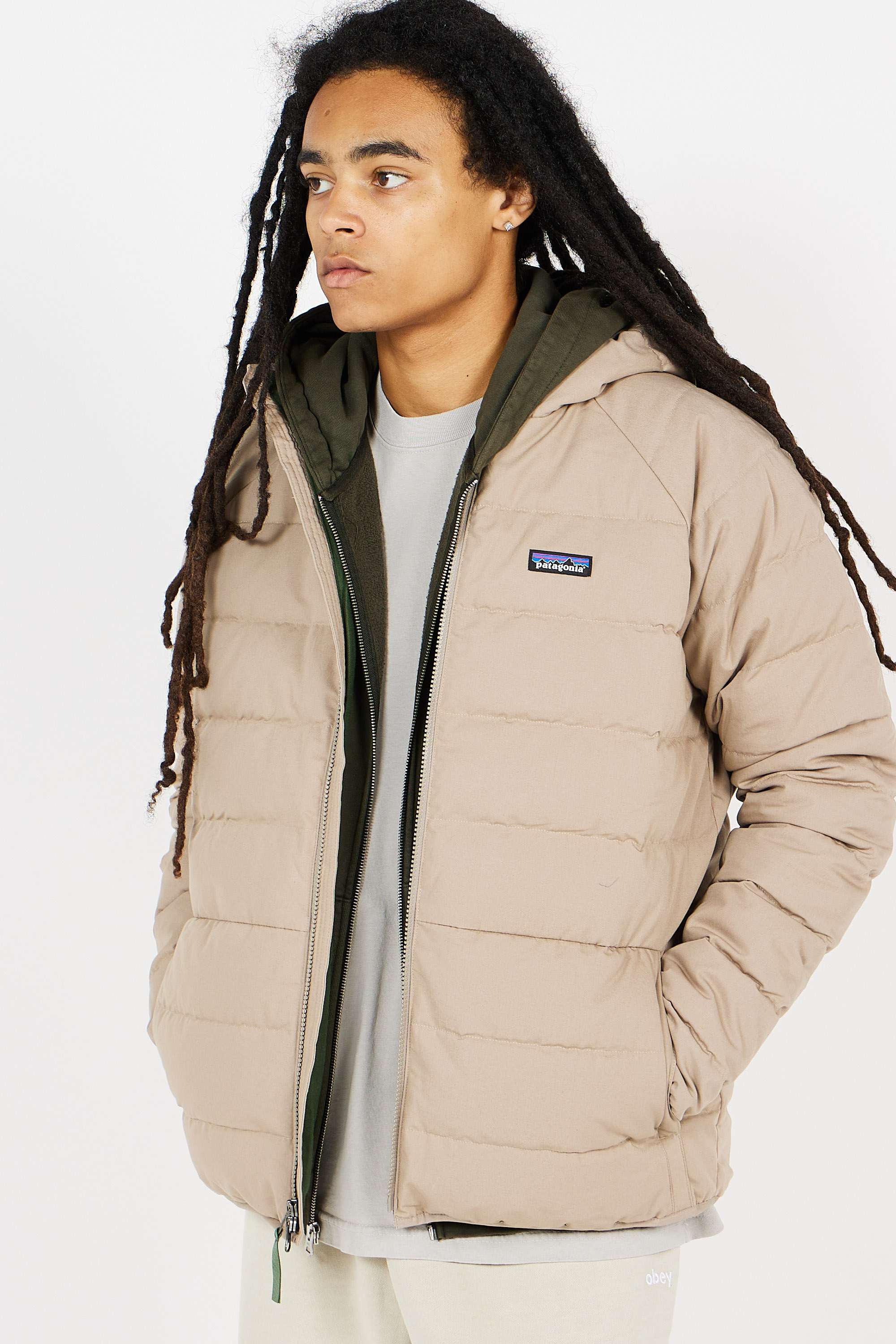 Lightweight quilted padded jacket with high neck Grey