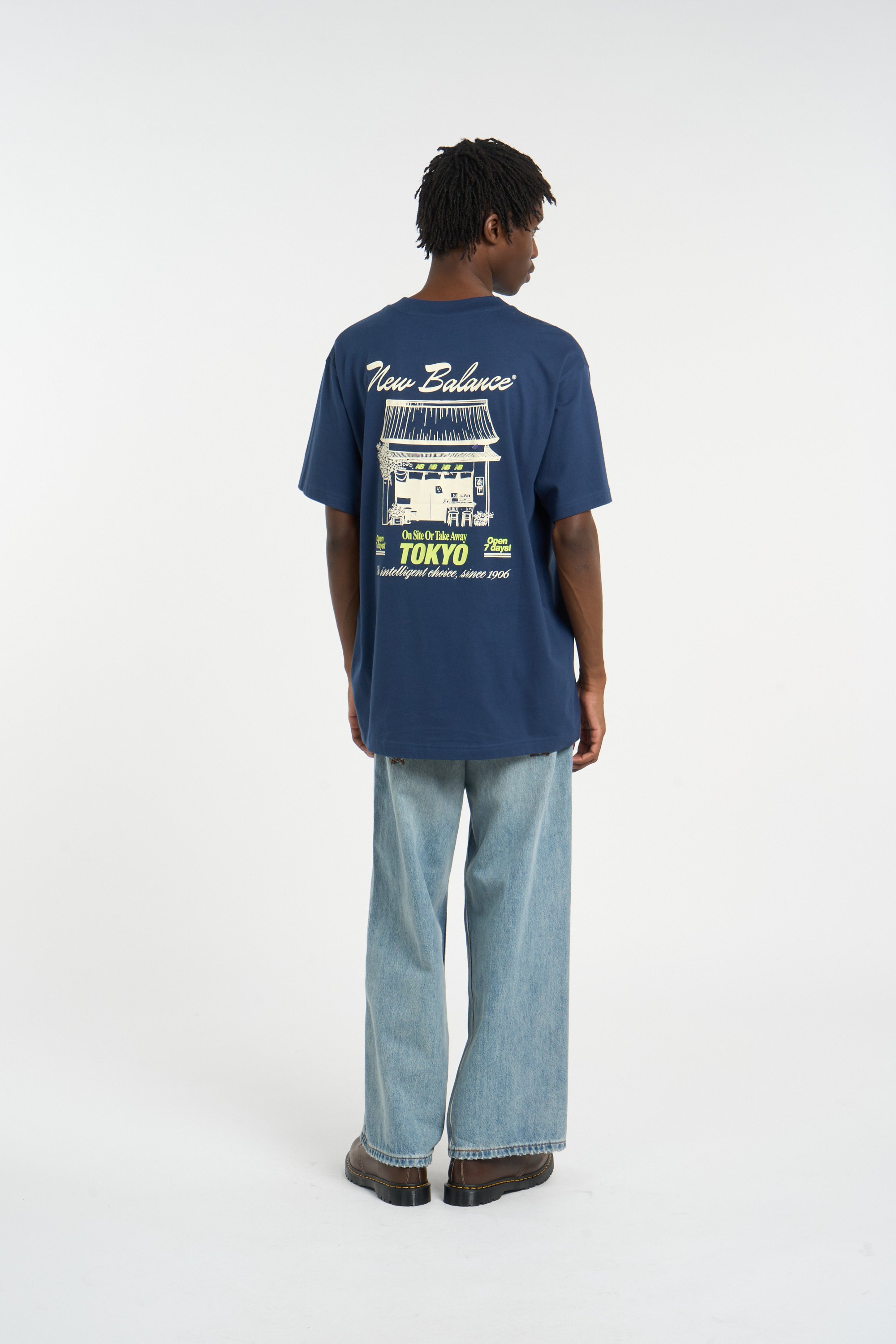 Regular-fit round-neck cotton T-shirt | Blue NEW BALANCE Men