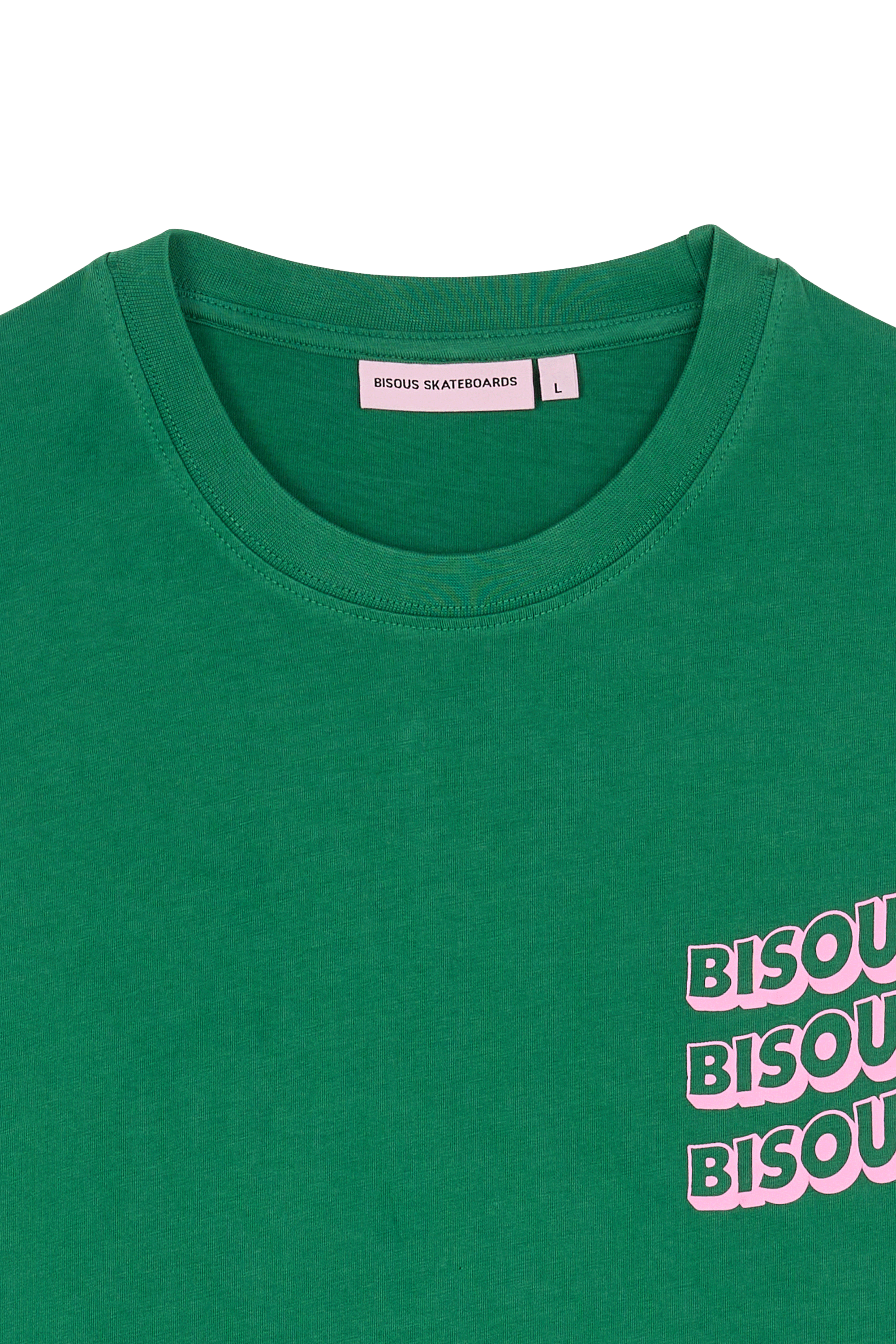 Regular-fit round-neck cotton T-shirt | Green BISOUS SKATEBOARDS Men