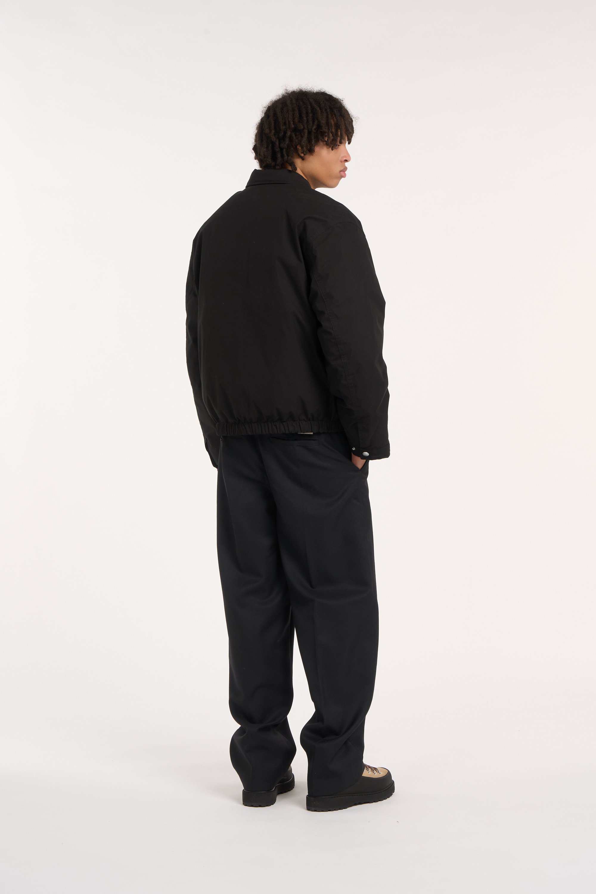 Zipped high-neck colorblock padded jacket with hood | Black DICKIES Men
