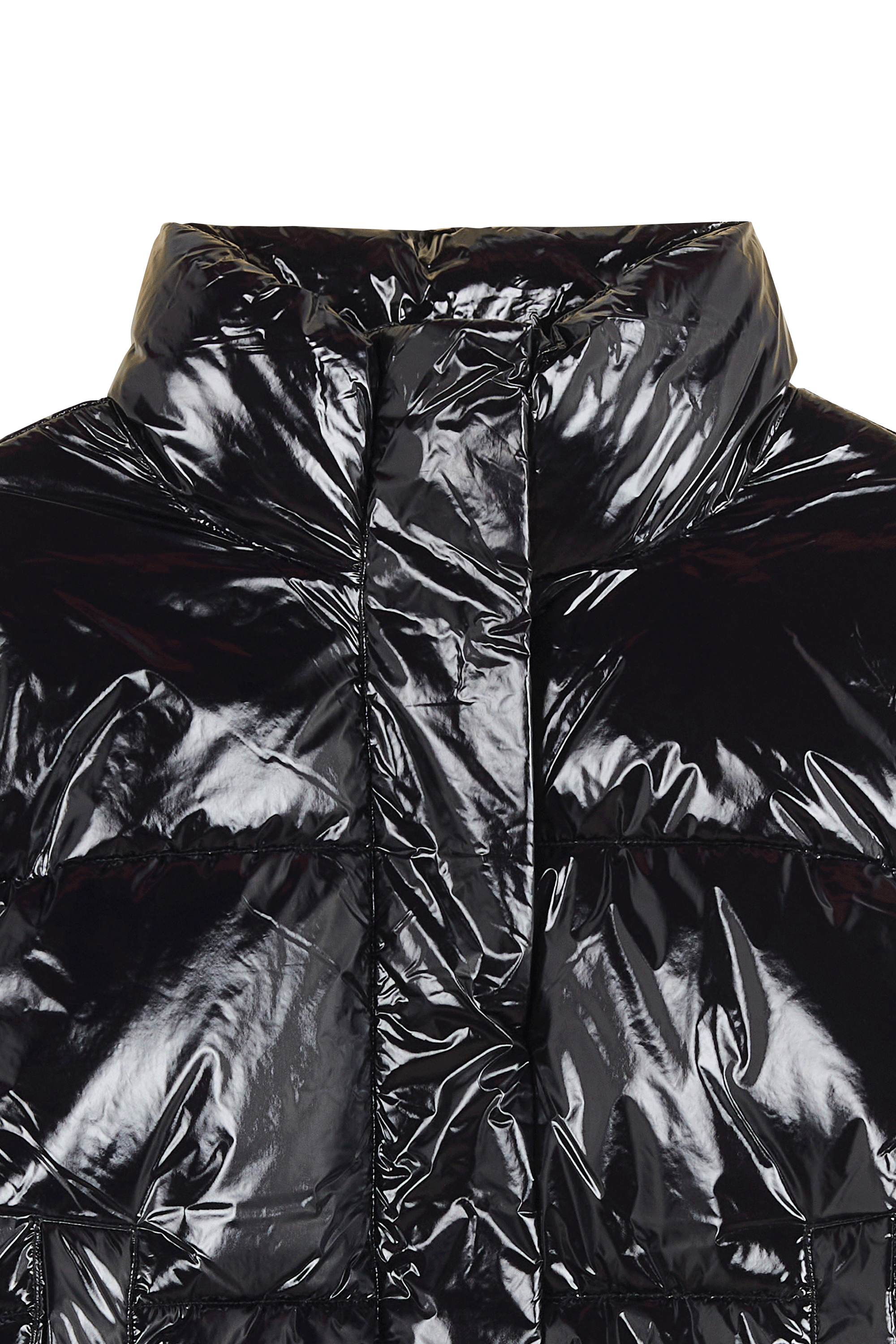 Lightweight quilted padded jacket with high neck Black