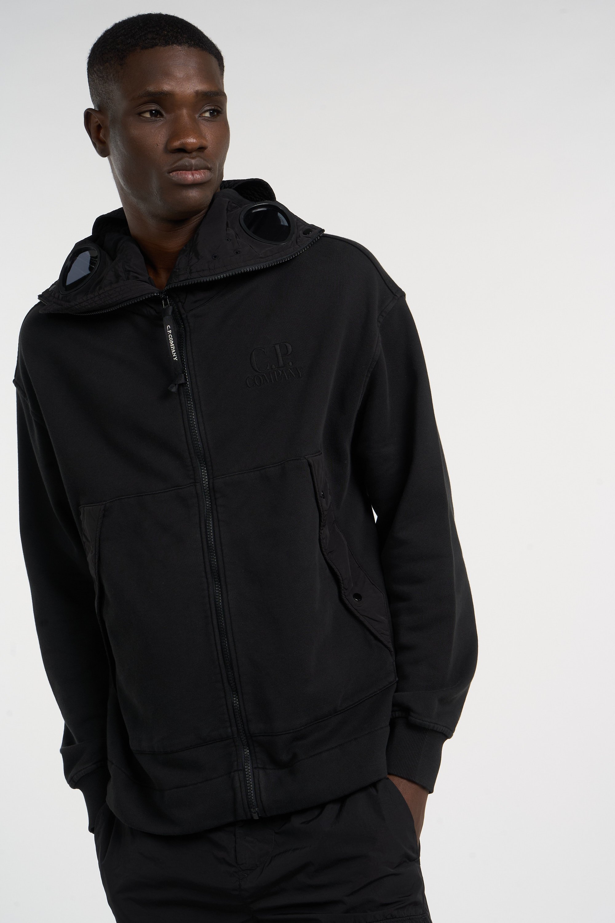 Hoodie zippé | Noir C.P. COMPANY Homme