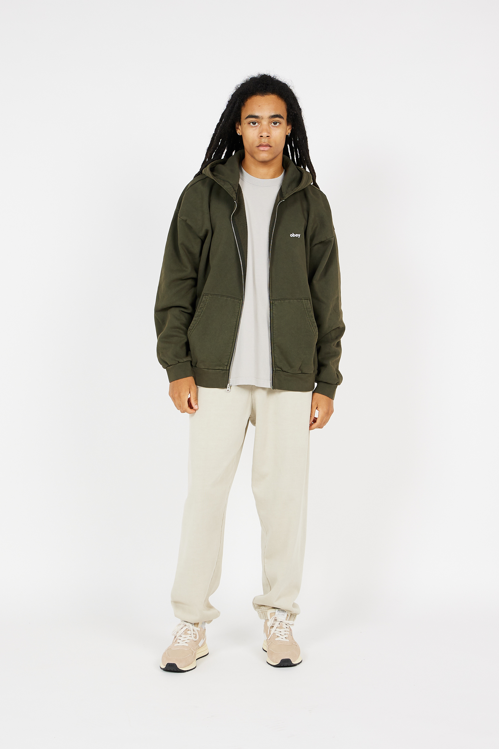 Hoodie zippé Vert