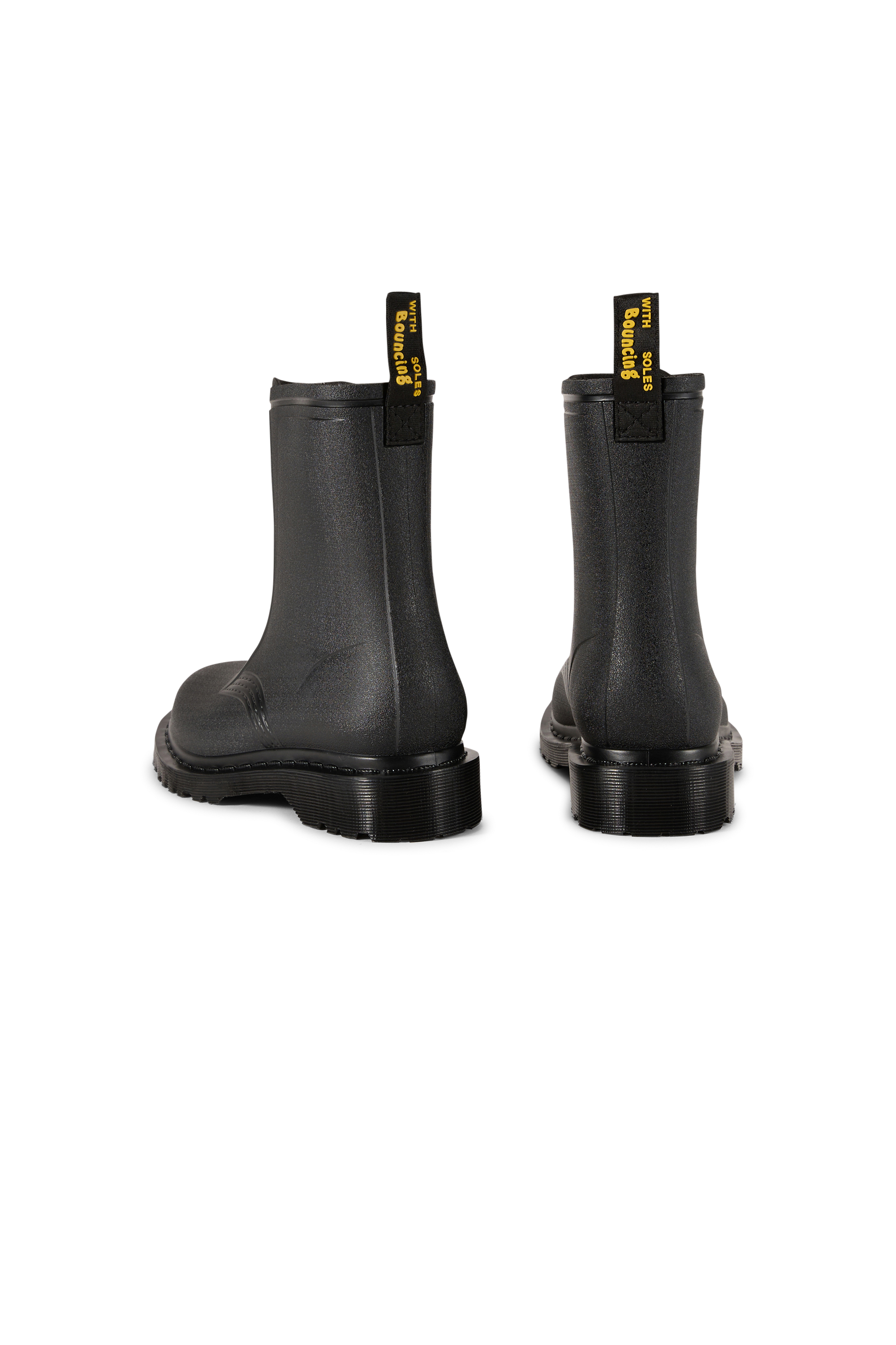 Heeled leather mid-calf boots Black