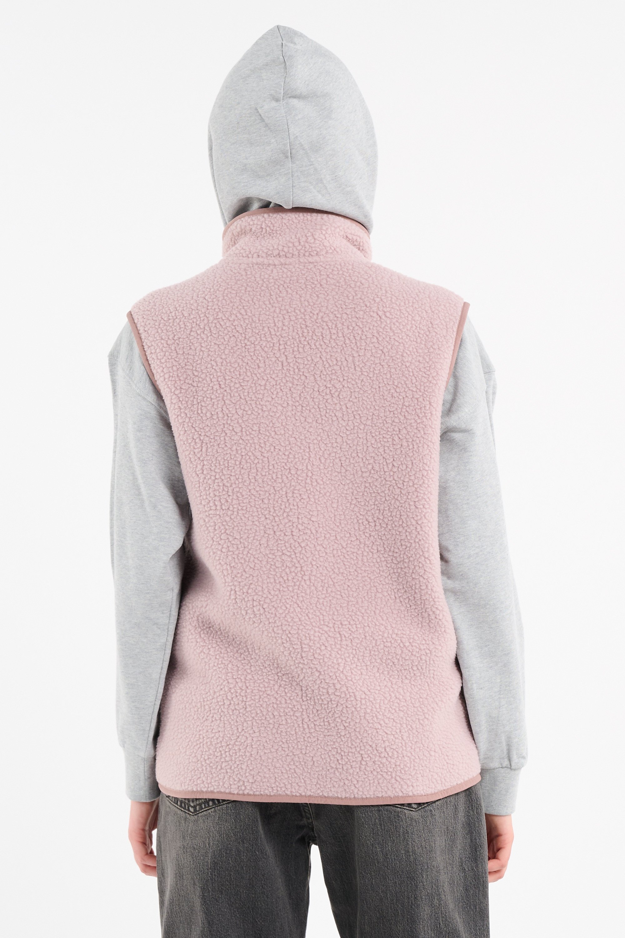 Regular-fit buttoned fleece sweater with high neck | Purple PATAGONIA Women