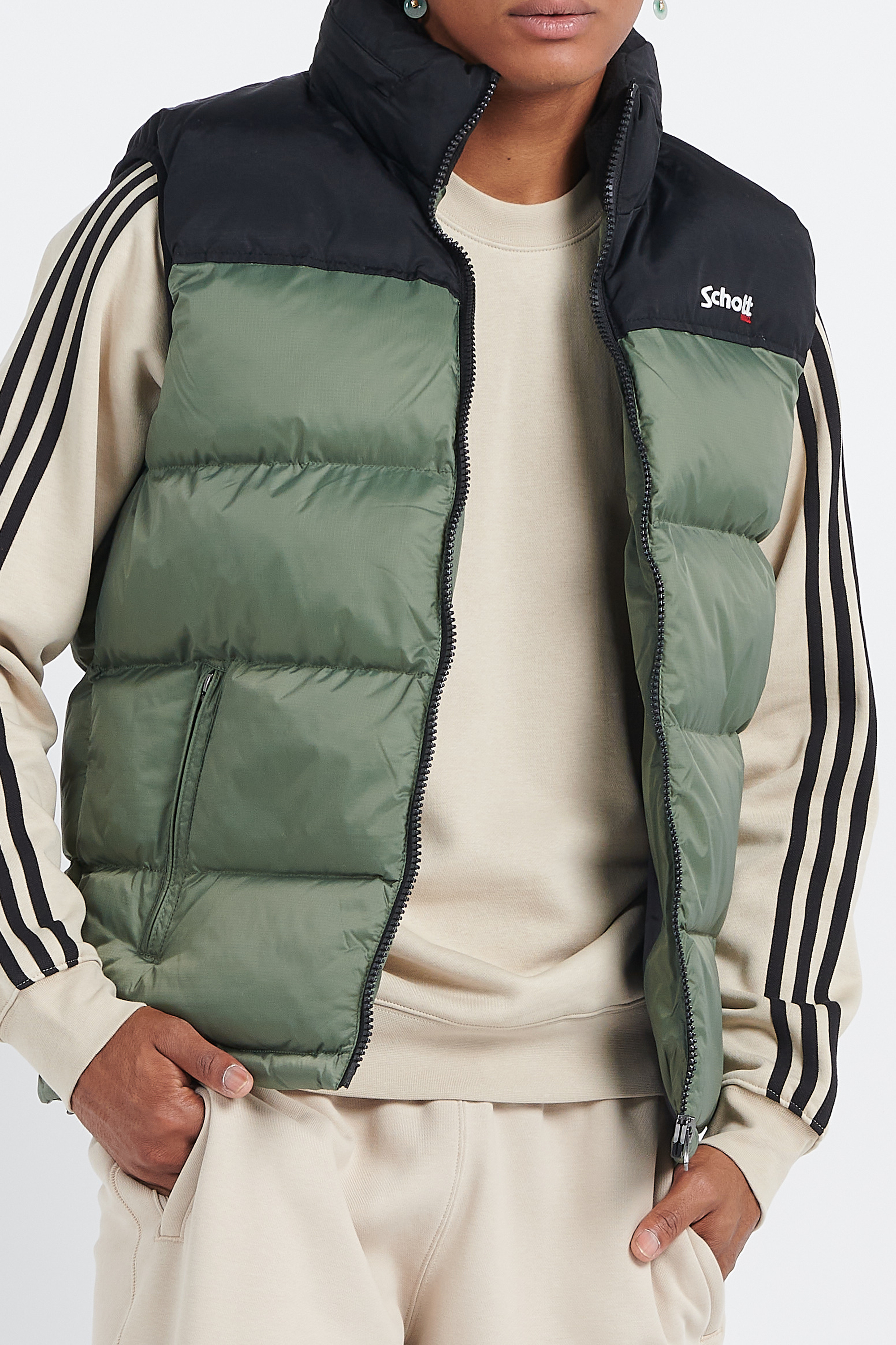 Sleeveless Puffer Jacket | Green SCHOTT Men