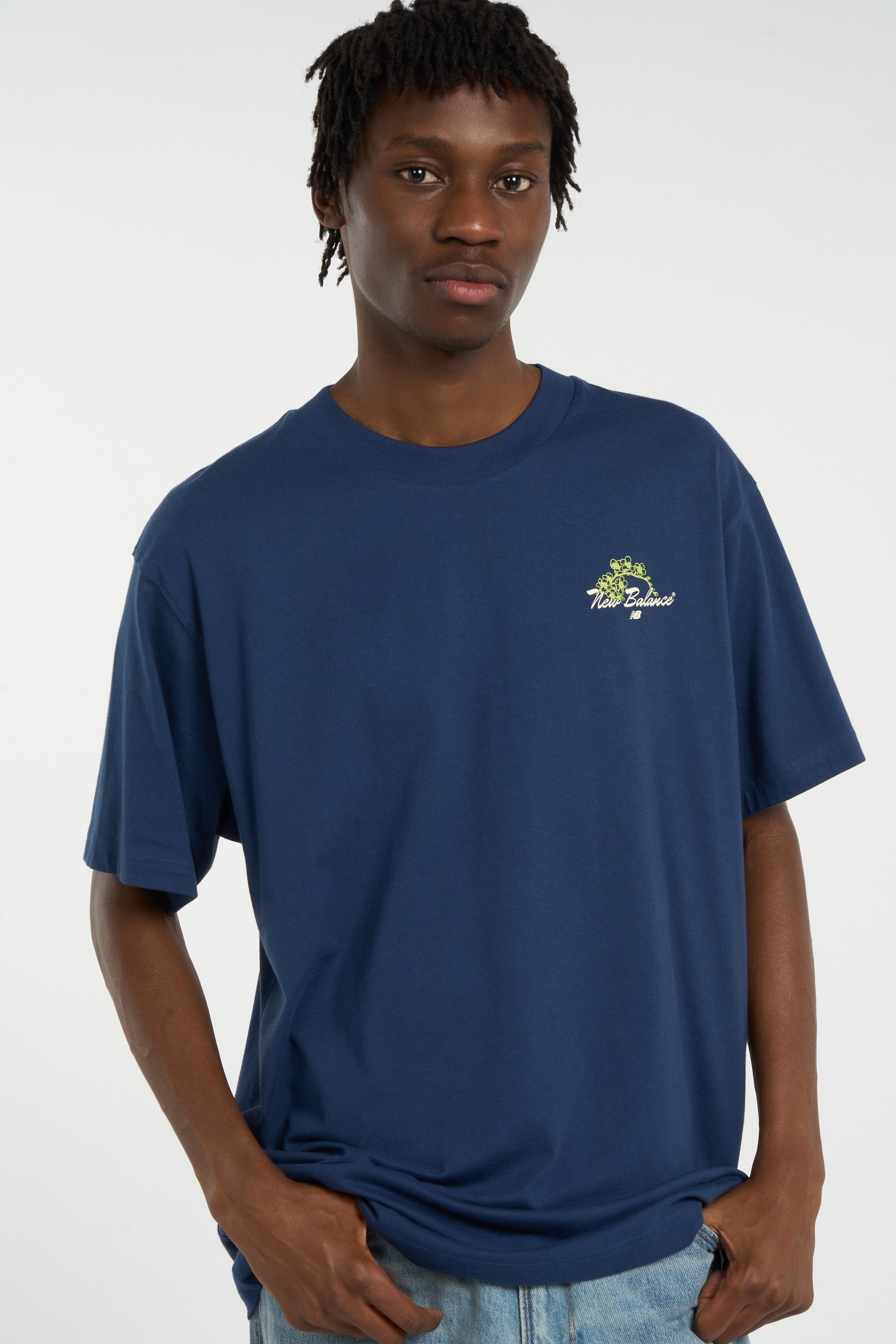 Regular-fit round-neck cotton T-shirt | Blue NEW BALANCE Men