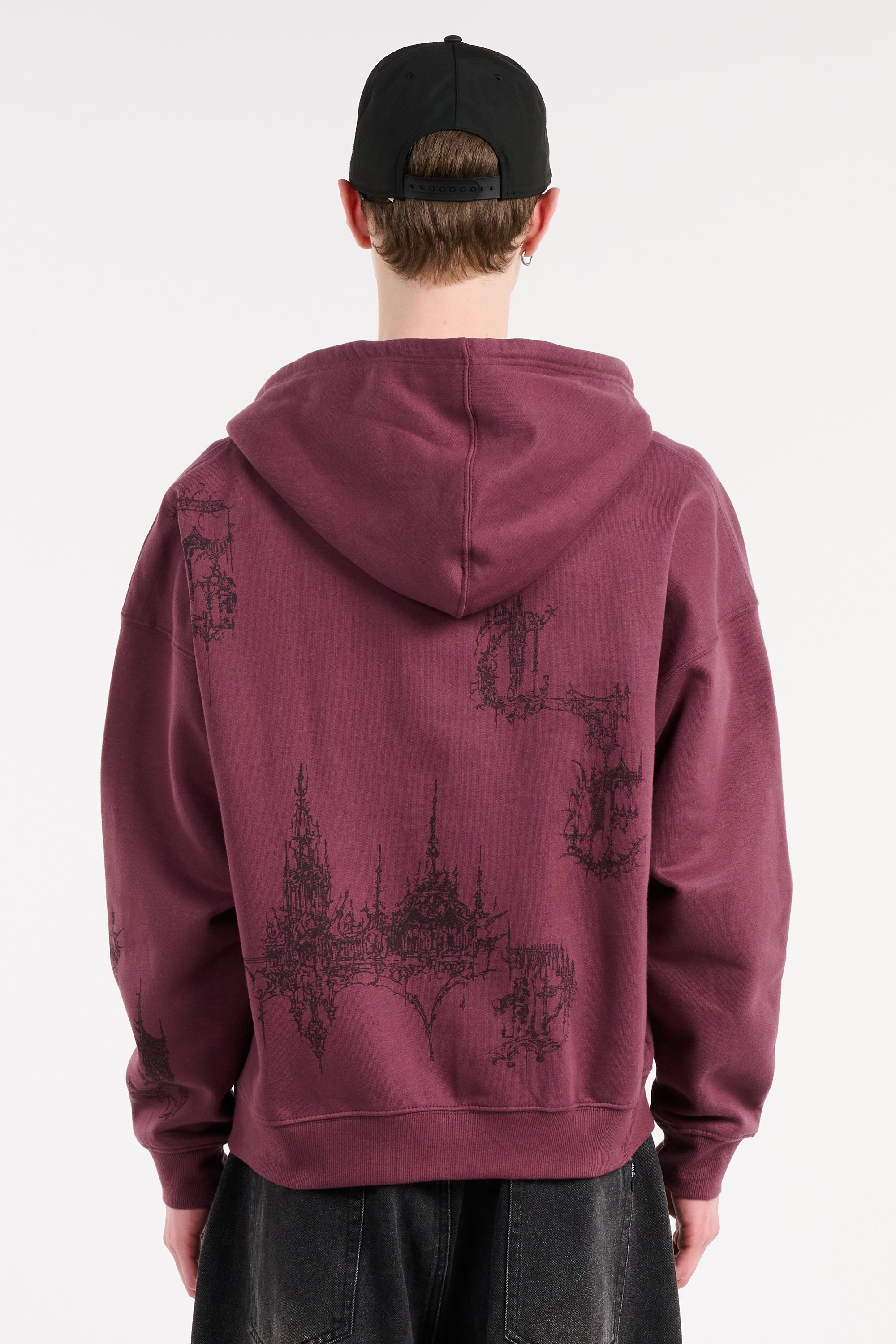 Hoodie zippé Bordeaux