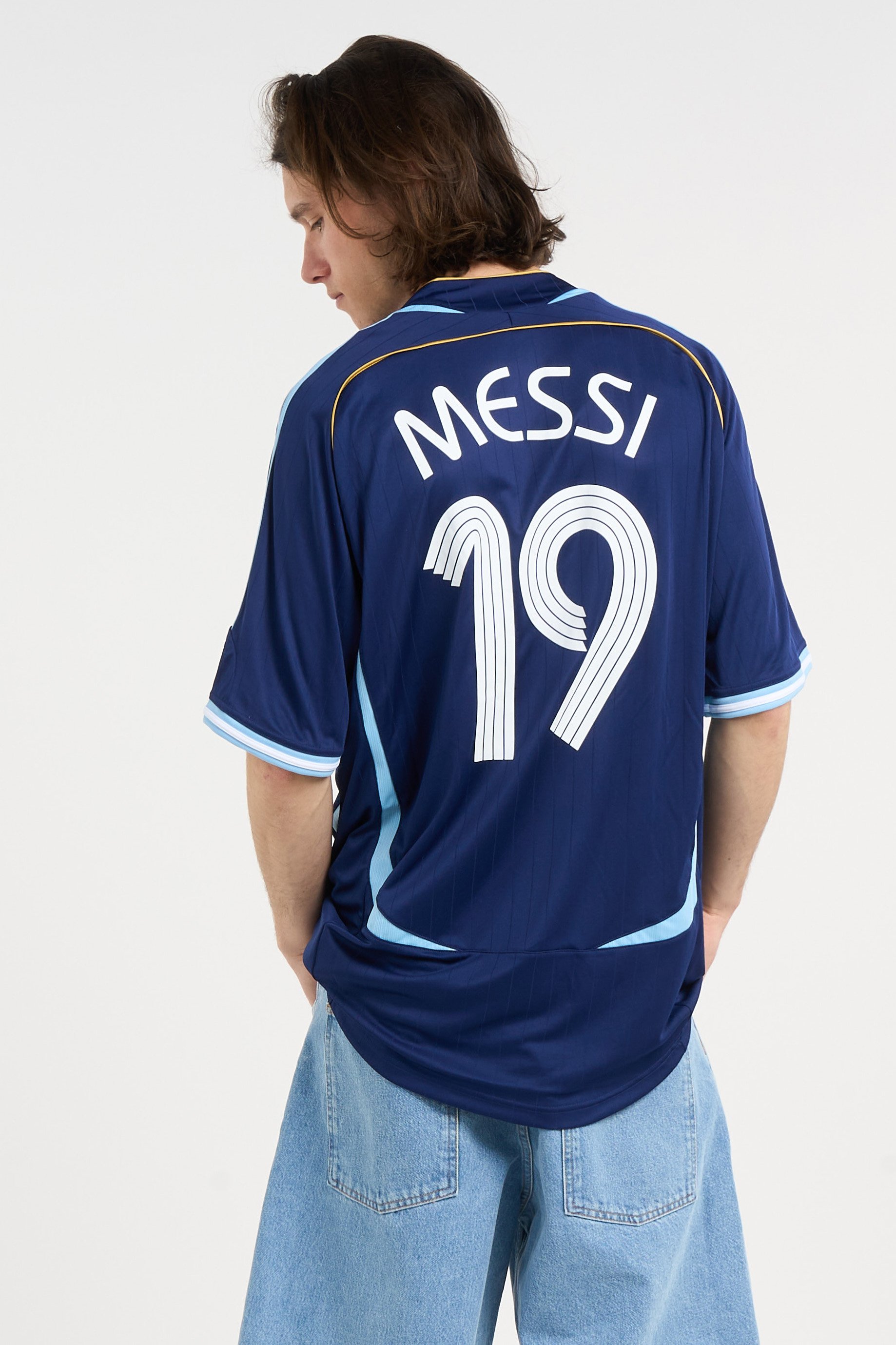 Regular-fit round-neck cotton T-shirt Blue