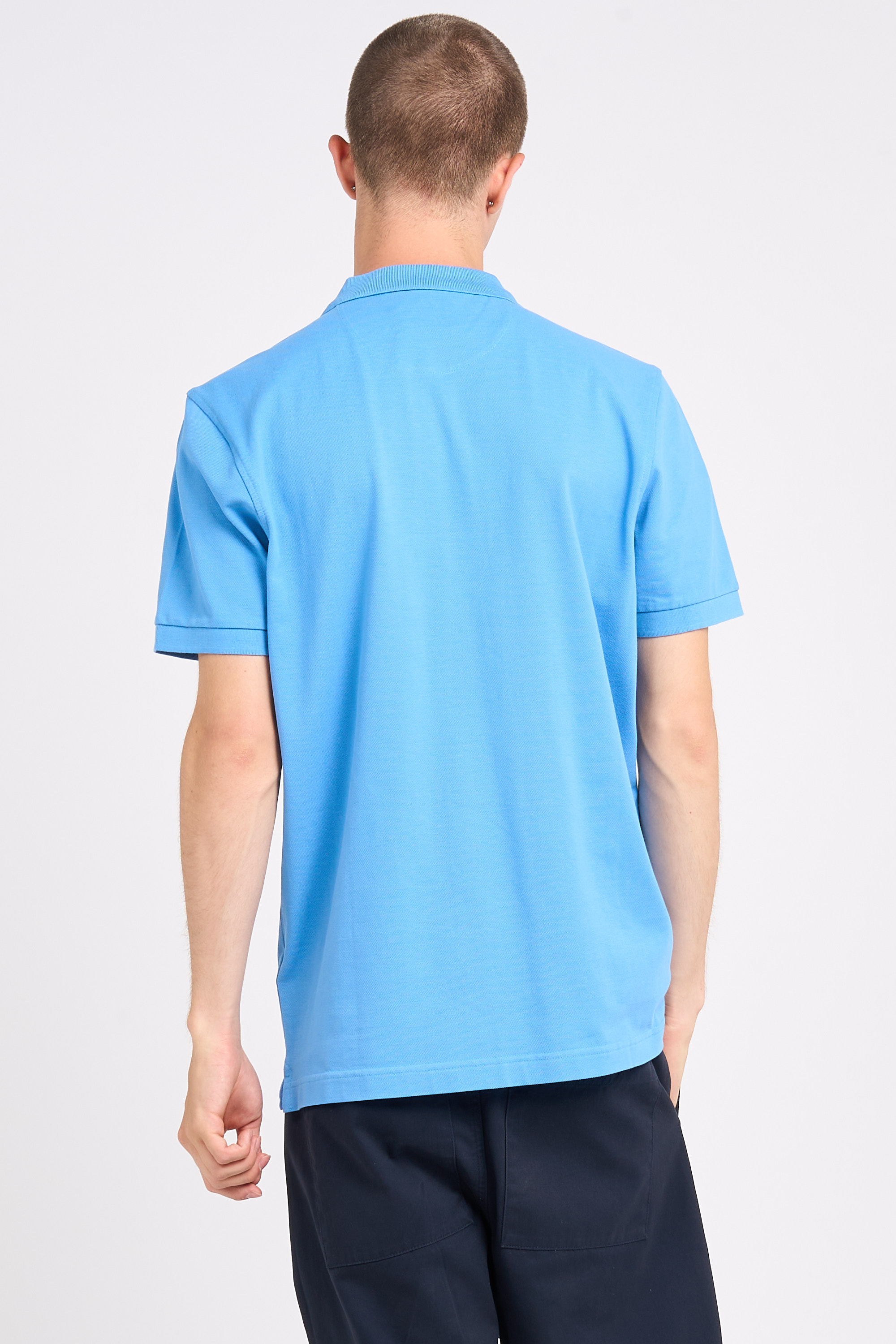 Polo à manches courtes en coton bio Bleu