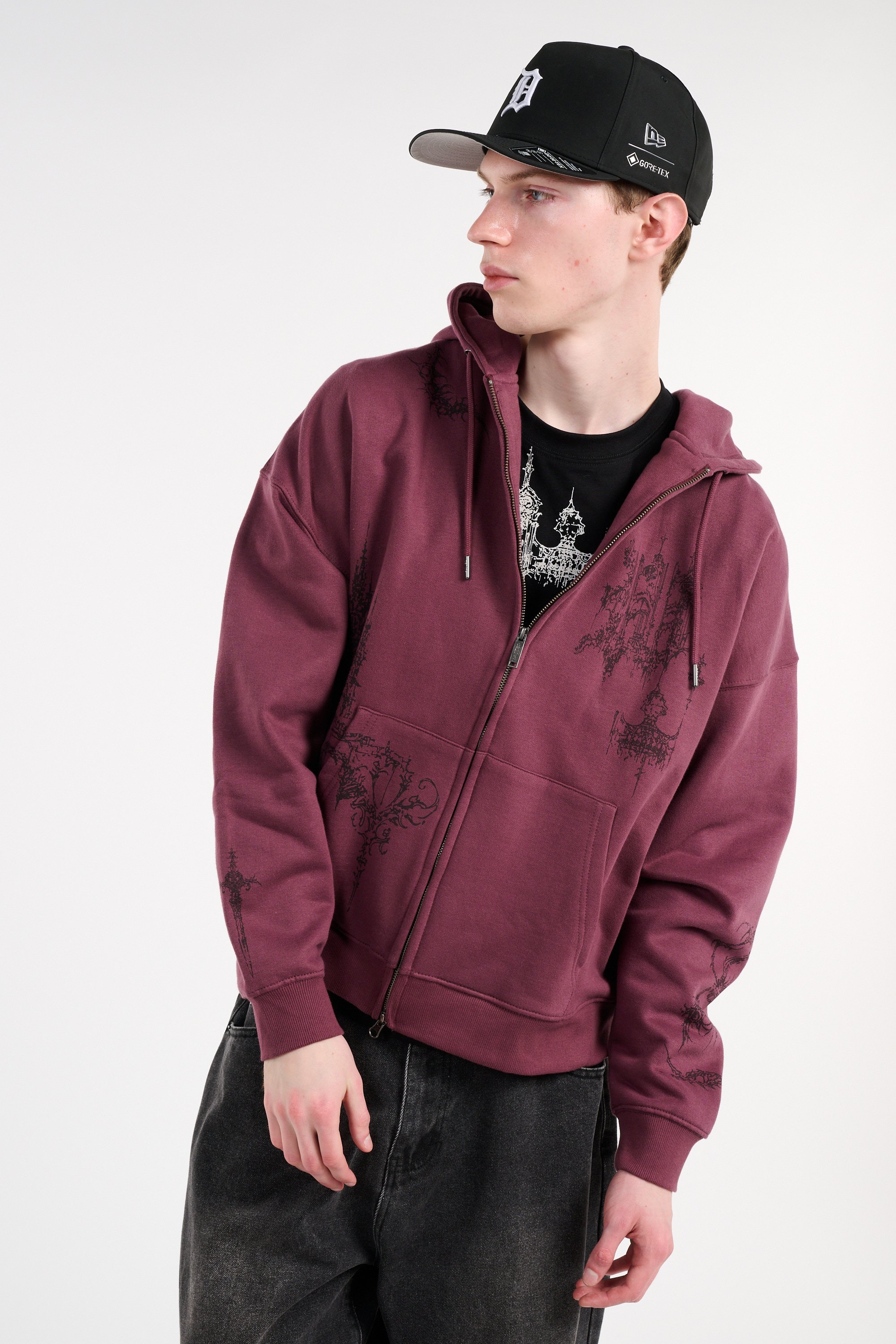 Hoodie zippé Bordeaux