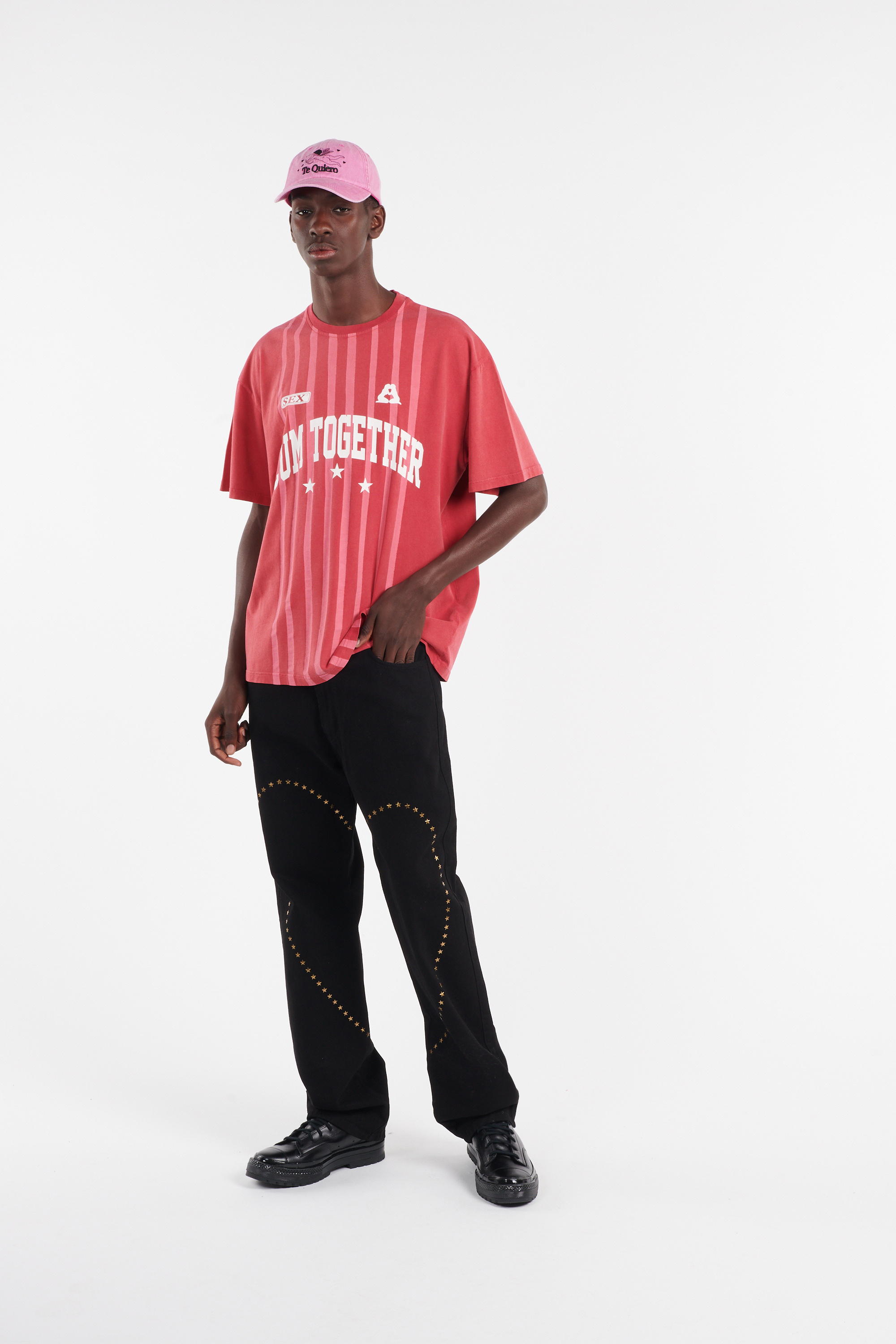 Regular-fit round-neck cotton T-shirt Red