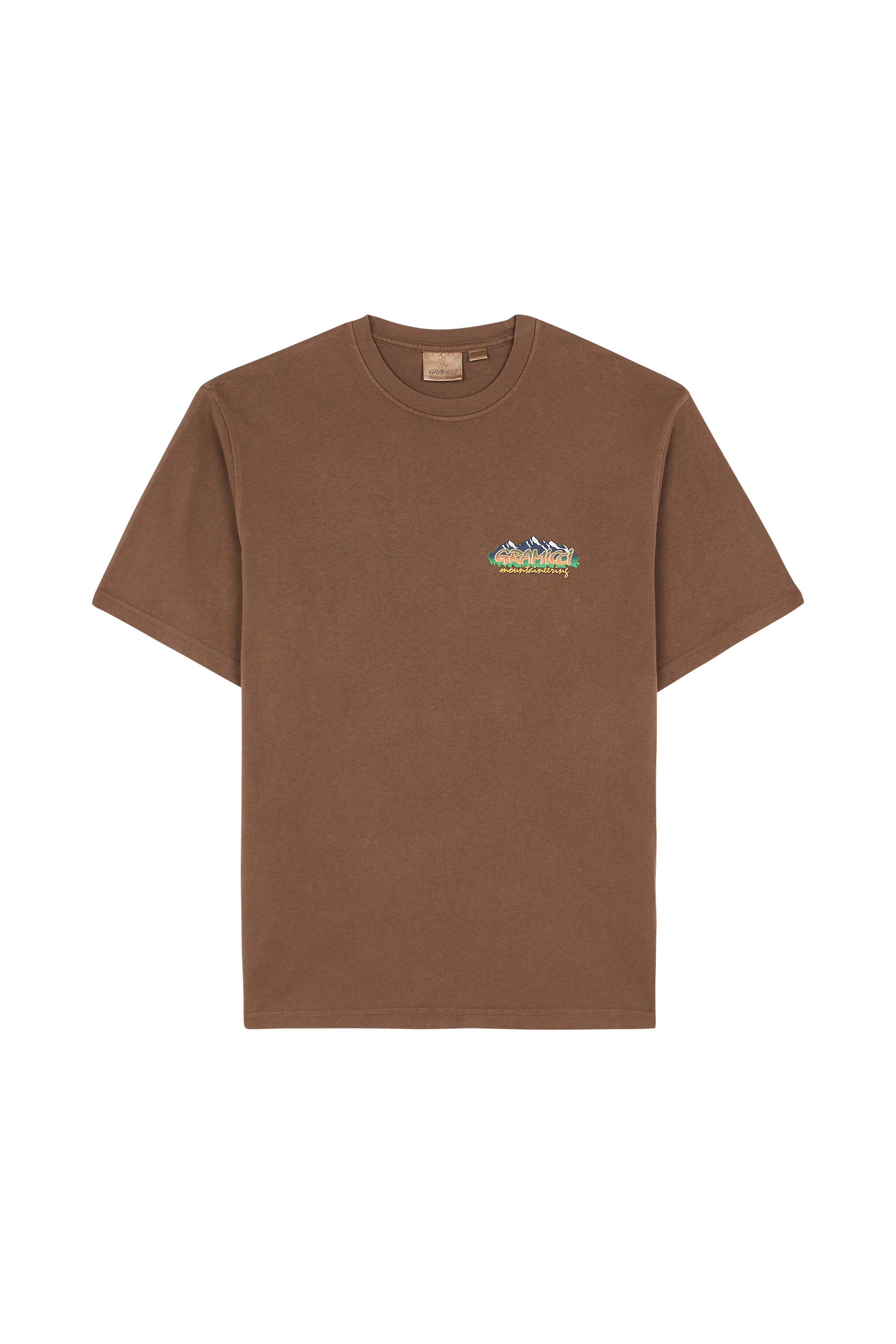 Regular-fit round-neck cotton T-shirt Brown