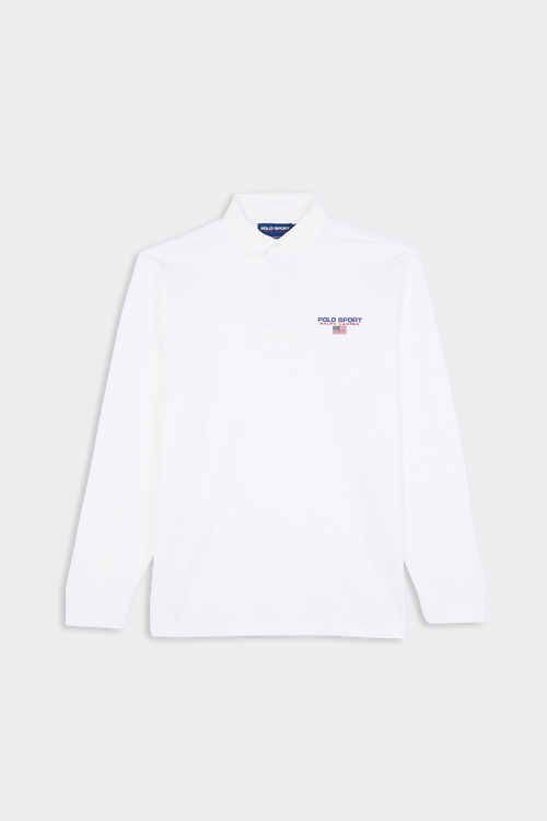 Topman organic long sleeve knitted polo with zip in white Polo Blanc