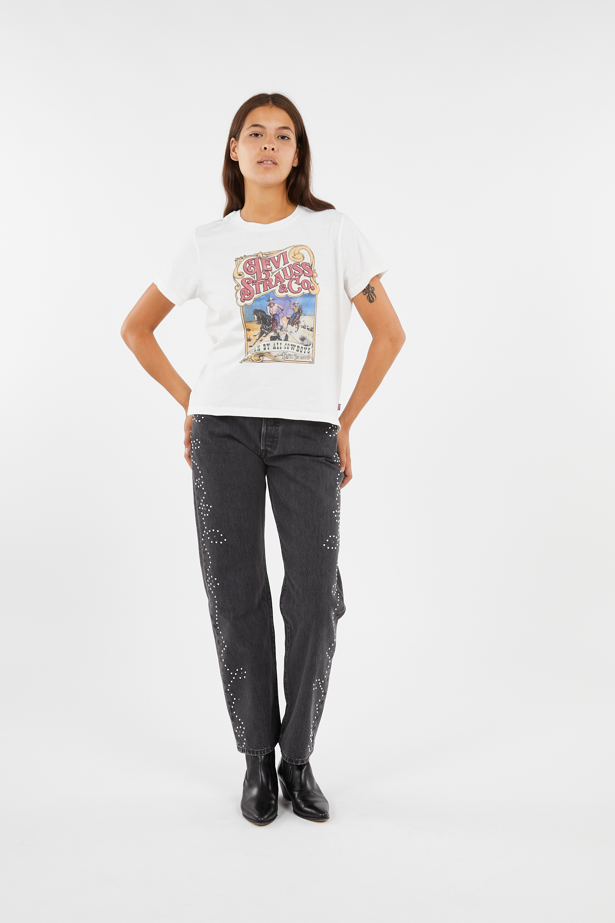 Regular-fit round-neck cotton T-shirt Beige