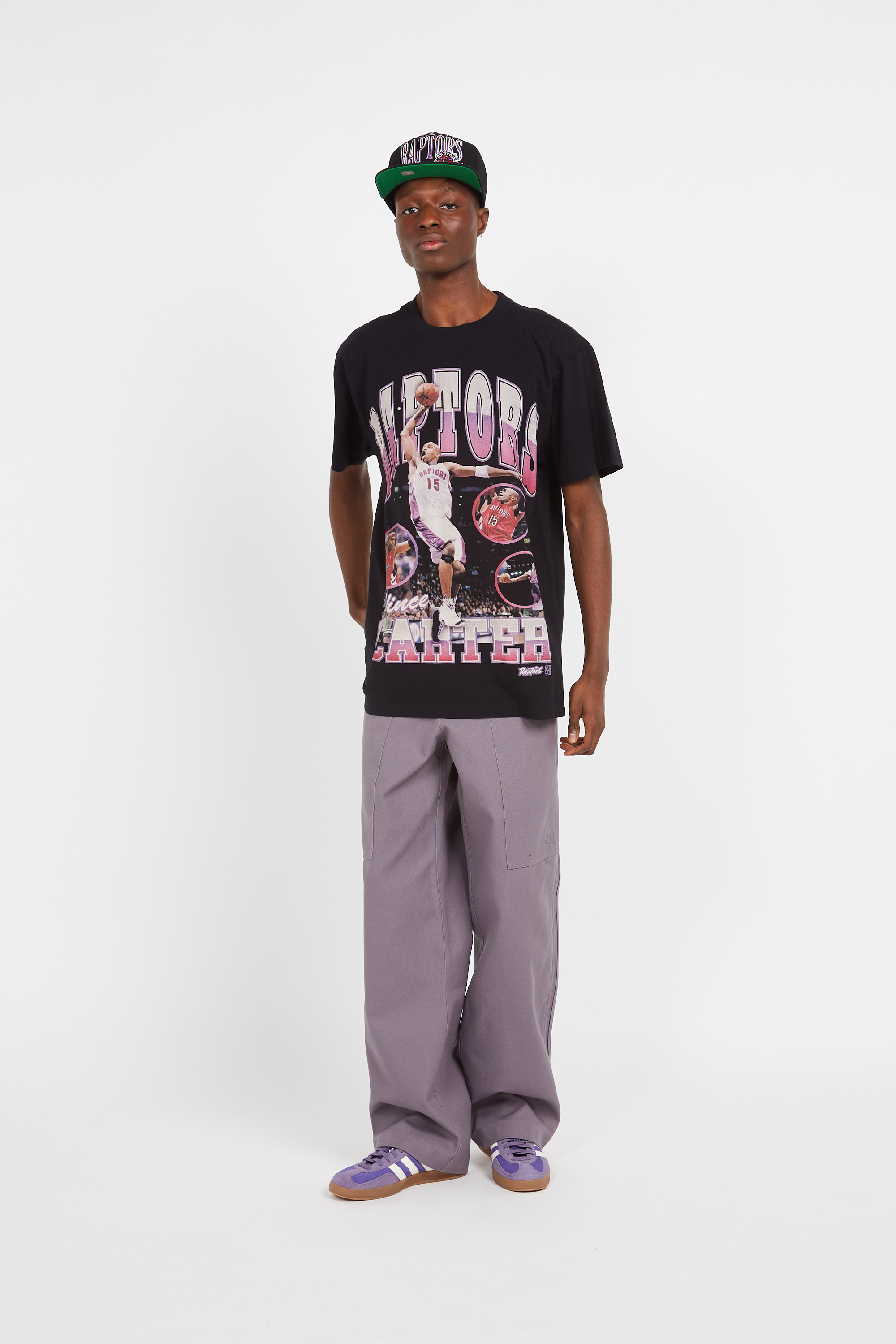Regular-fit round-neck cotton T-shirt Black