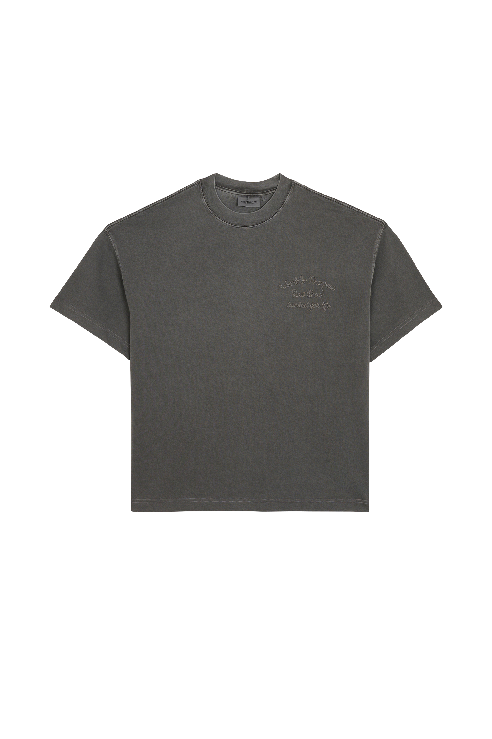 Regular-fit round-neck cotton T-shirt Black
