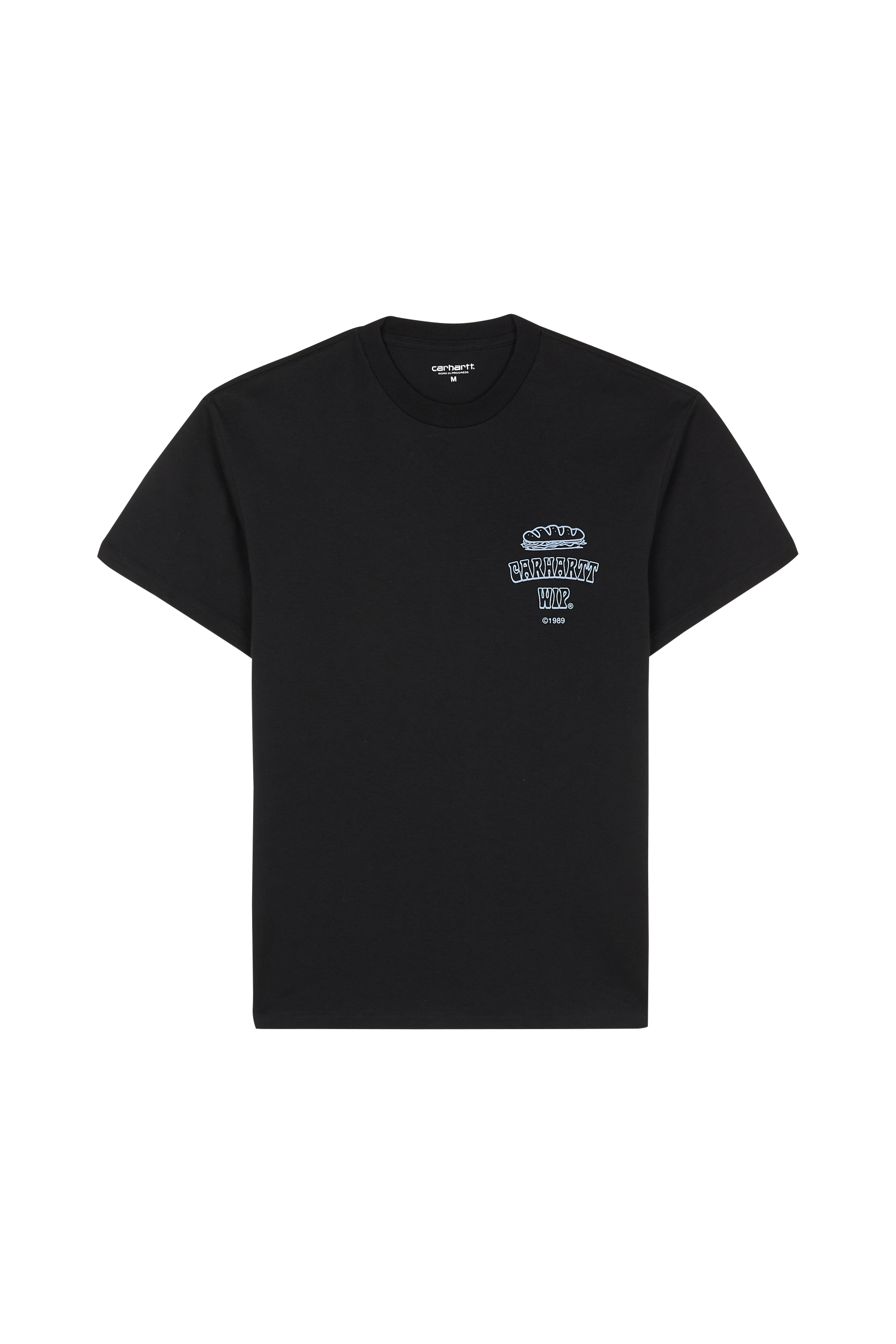 Regular-fit round-neck cotton T-shirt Black