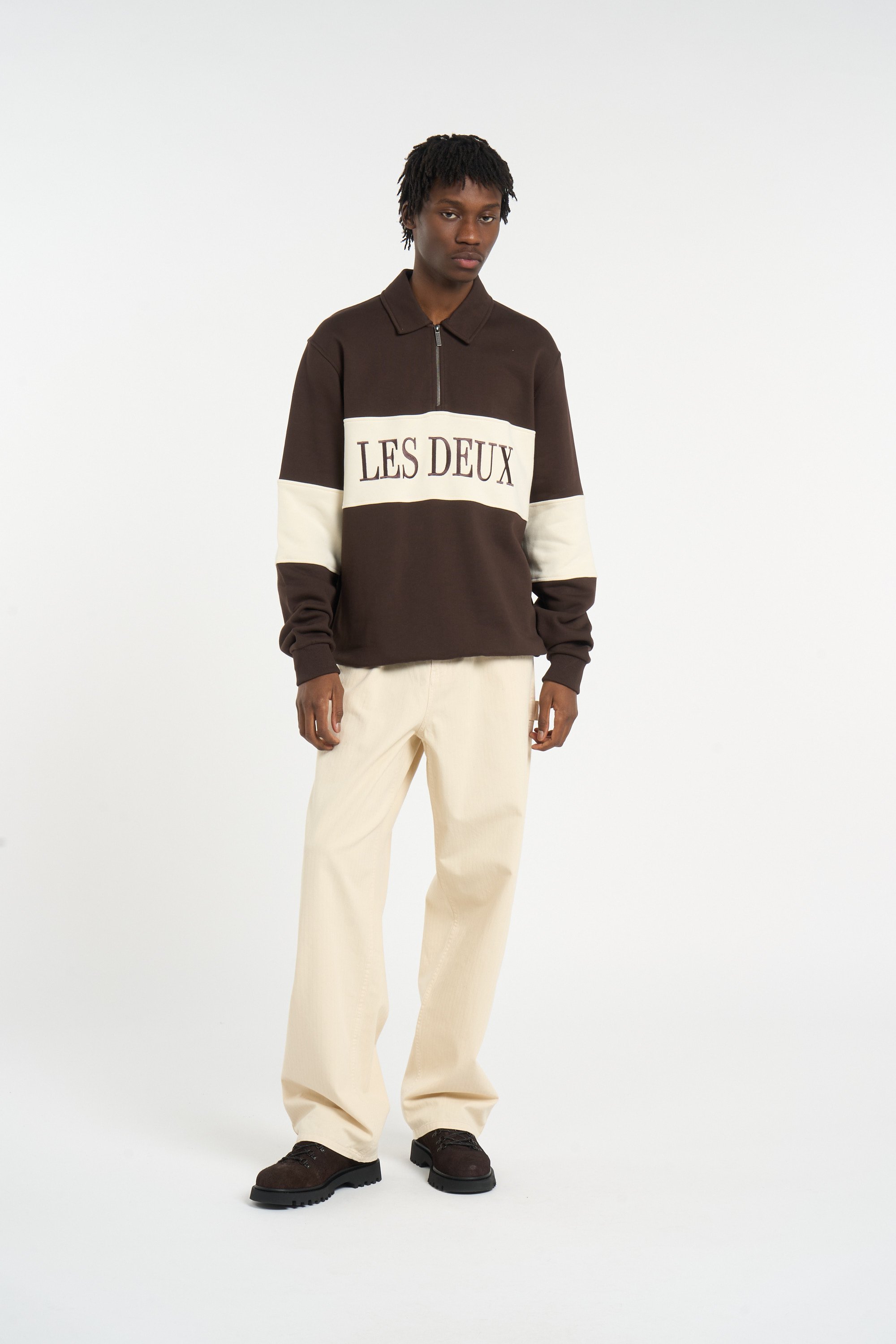 Tommy badge sweatshirt LES DEUX Brown