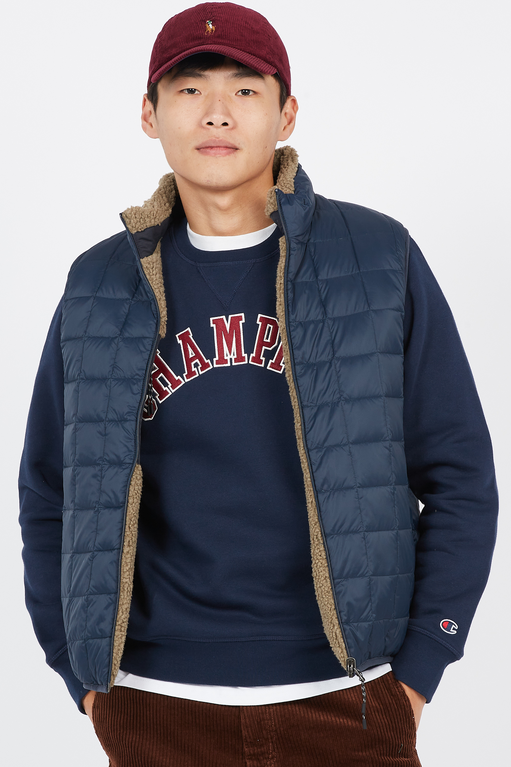 Doudoune sans manches réversible  Bleu