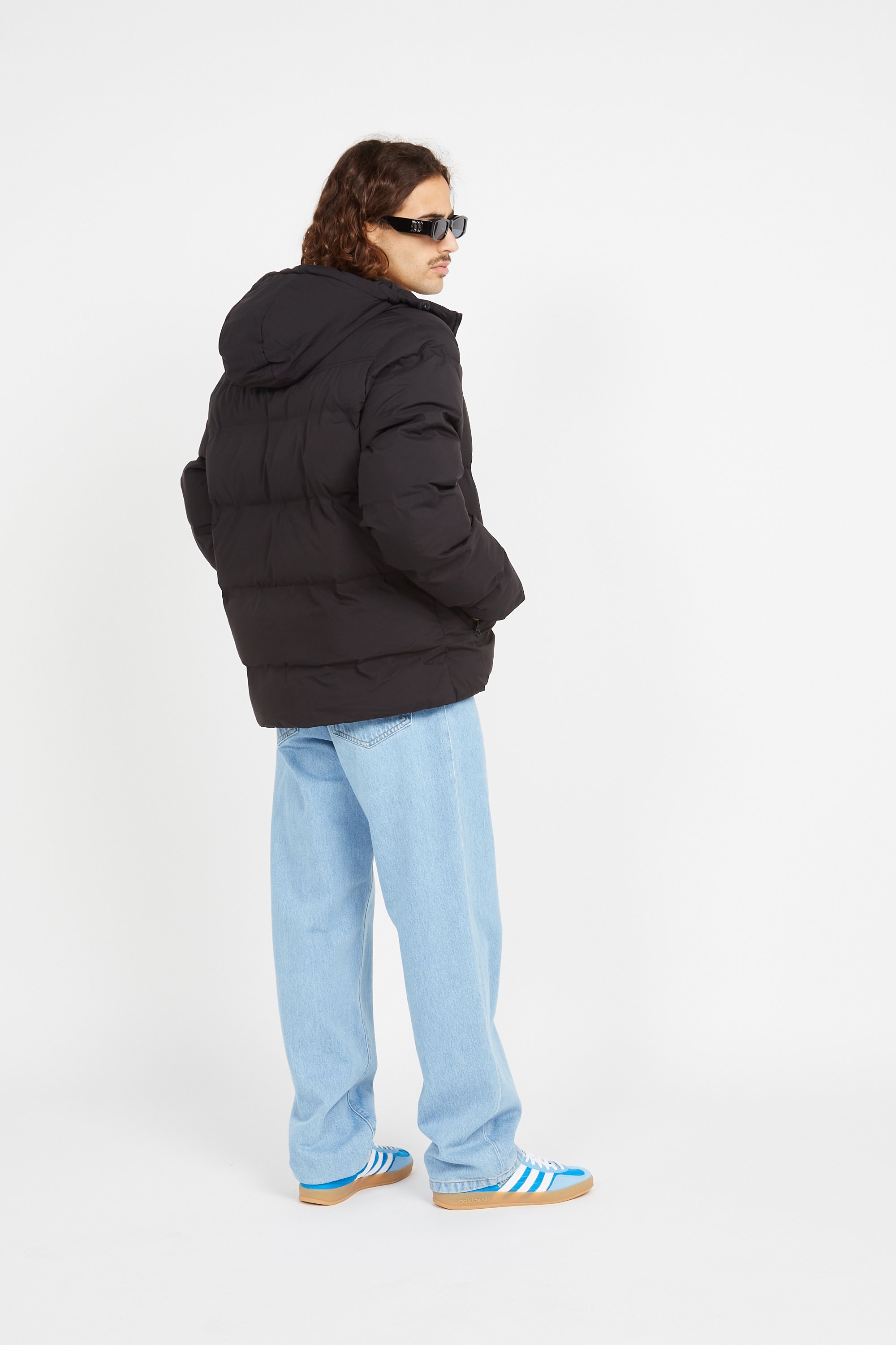 Lightweight quilted padded jacket with high neck Black