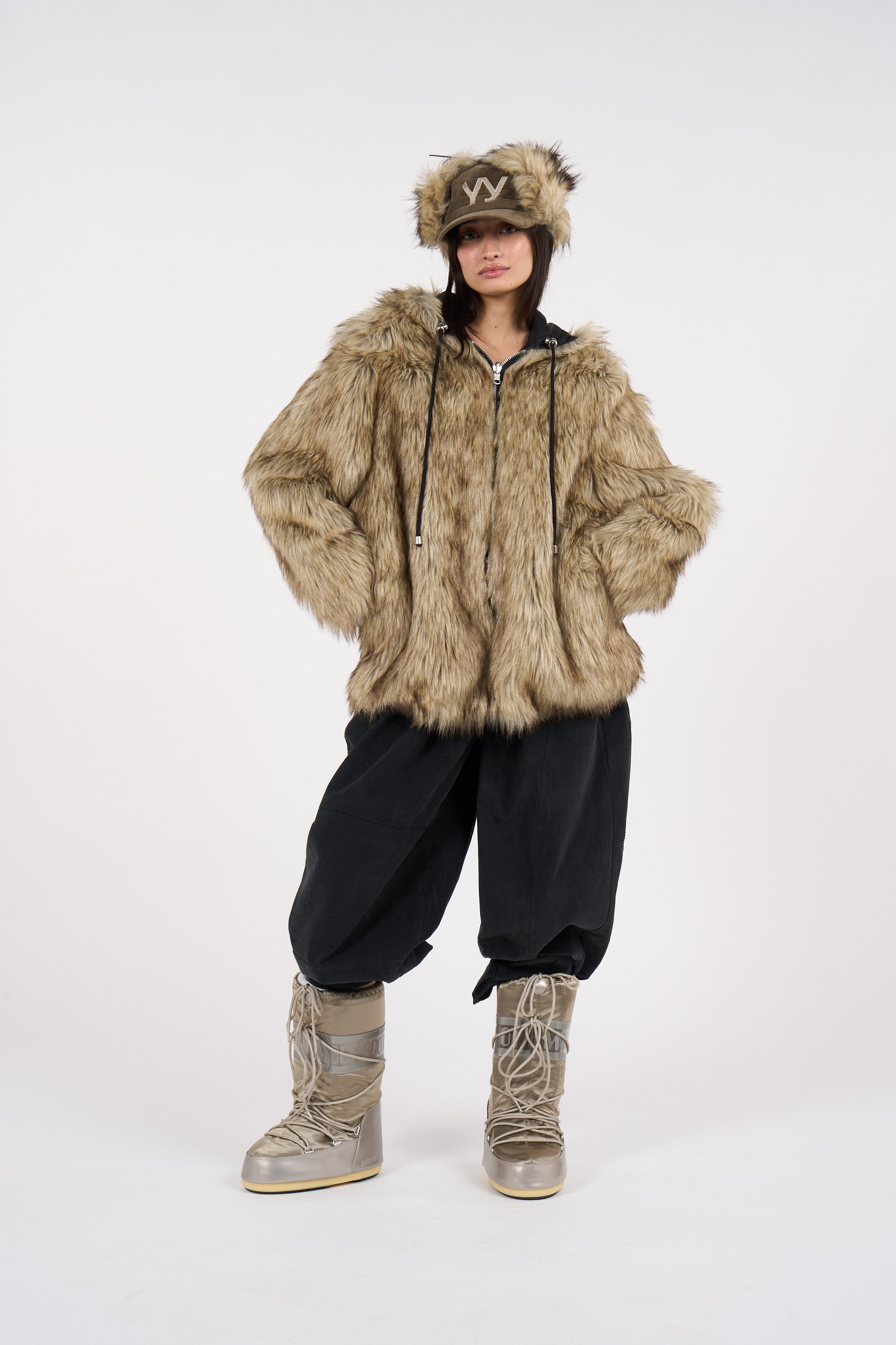 Hoodie zippé OPEN YY Beige