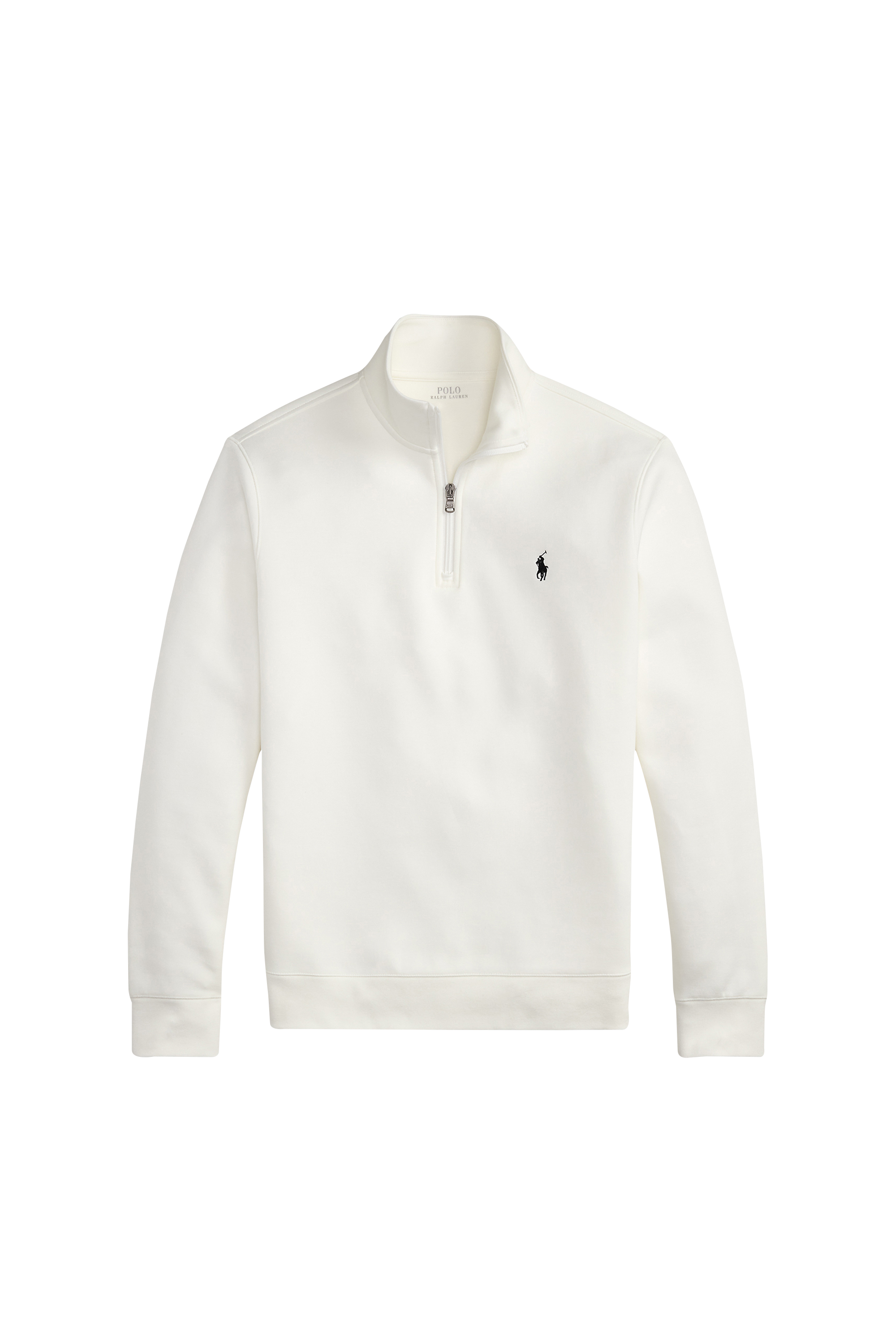 Sweatshirt Double-Knit Quarter-Zip Pullover White/c9760