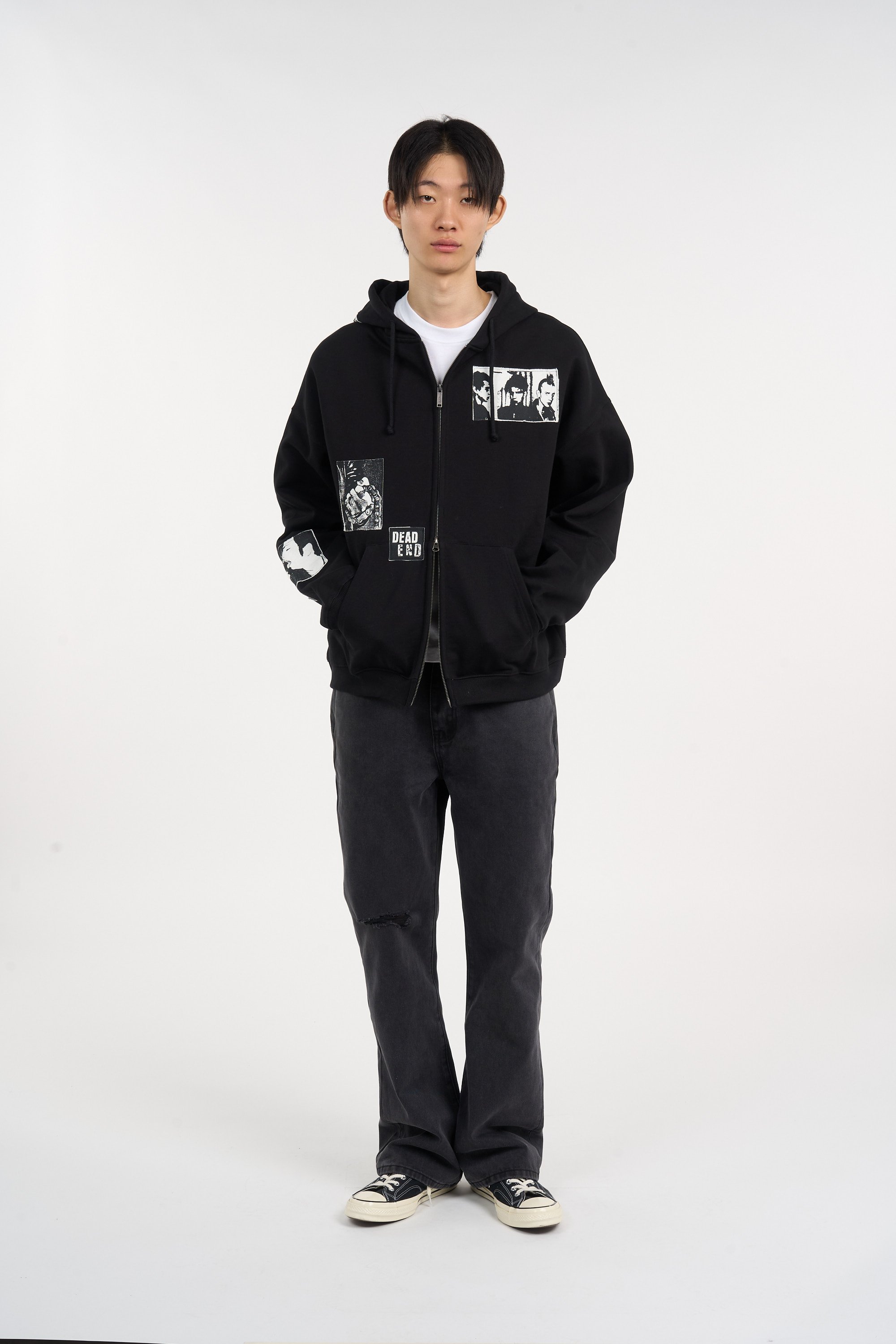 Hoodie zippé WASTED Noir