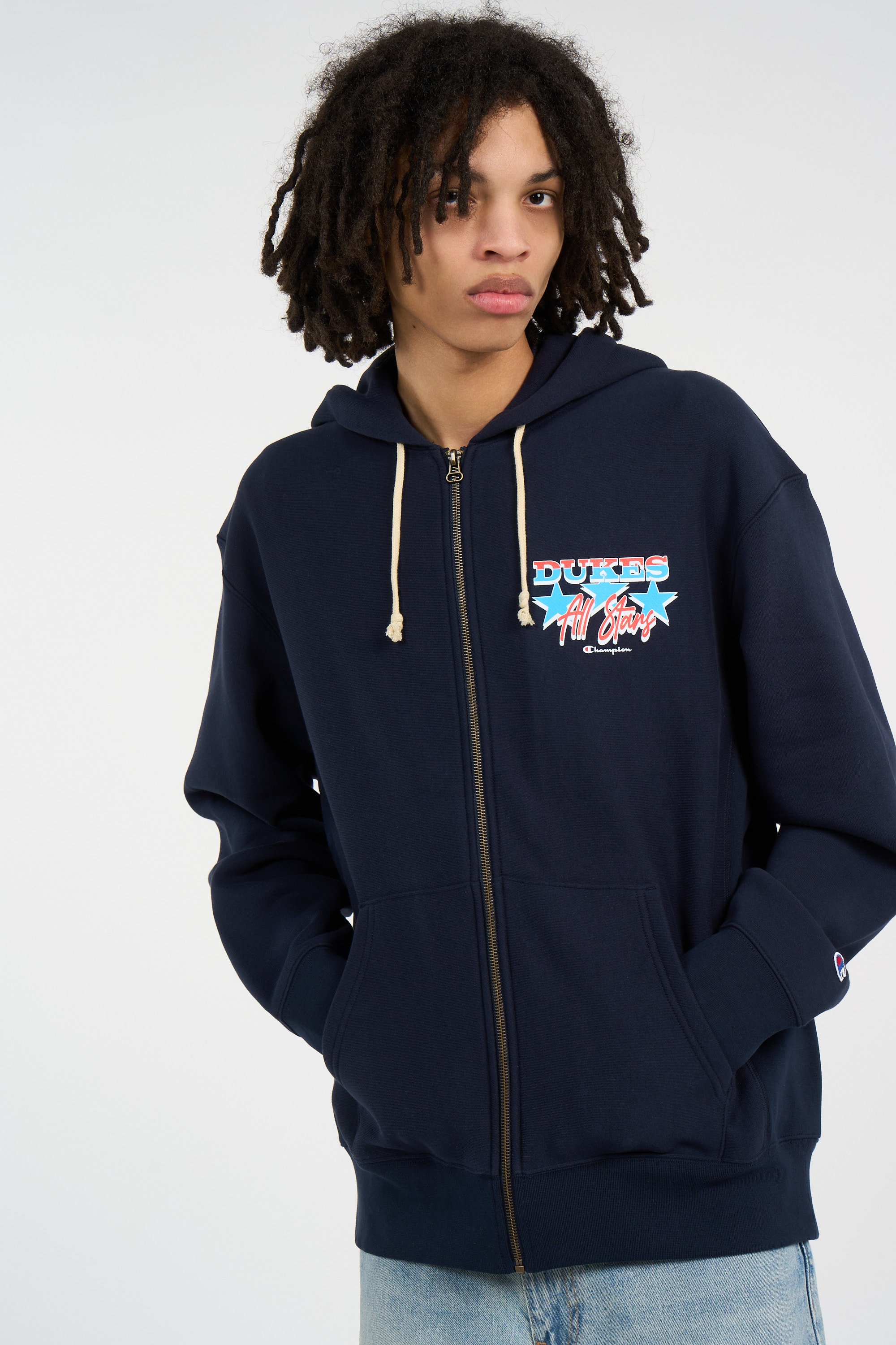 Hoodie zippé Bleu