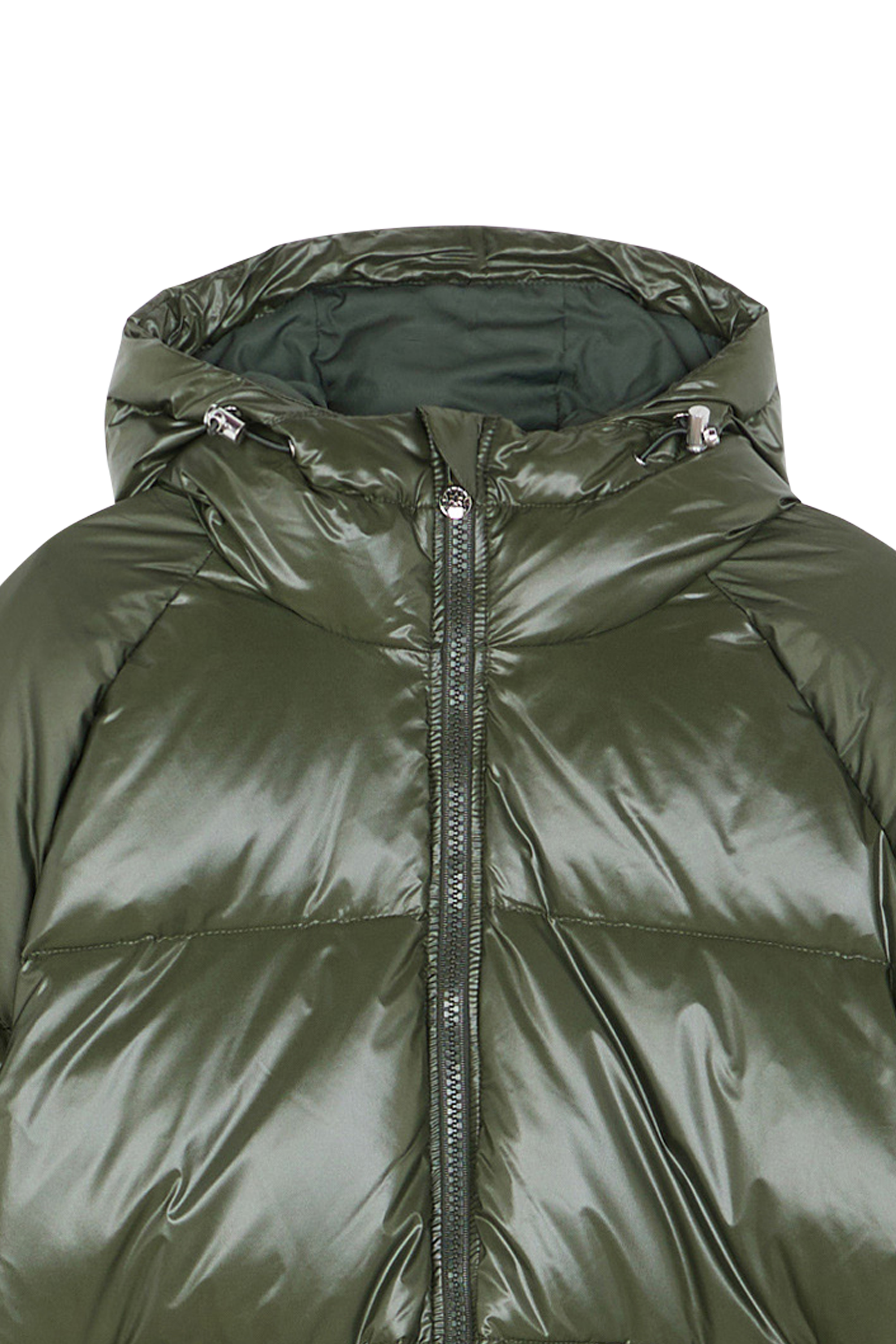 Lightweight quilted padded jacket with high neck Khaki