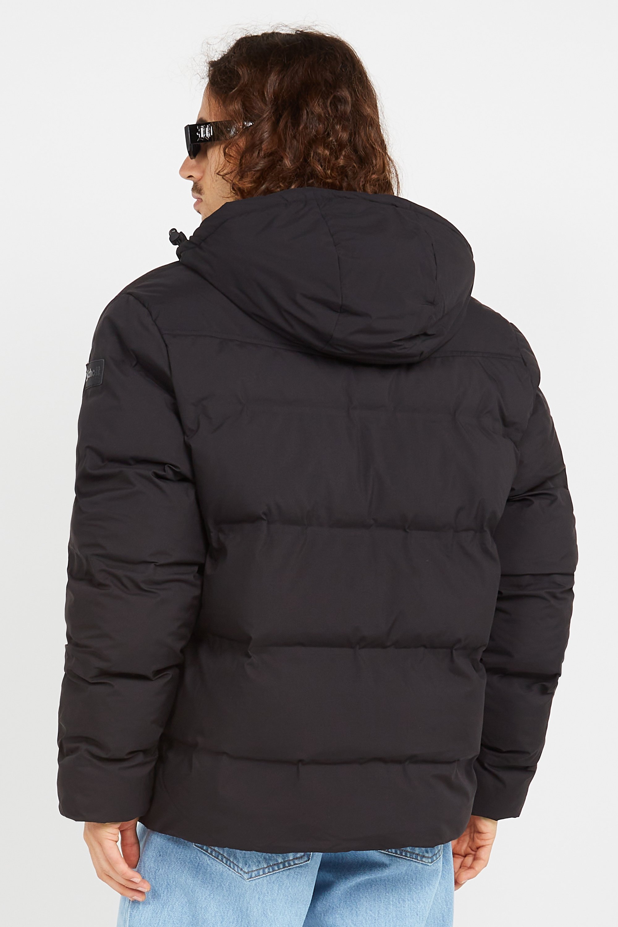 Lightweight quilted padded jacket with high neck Black