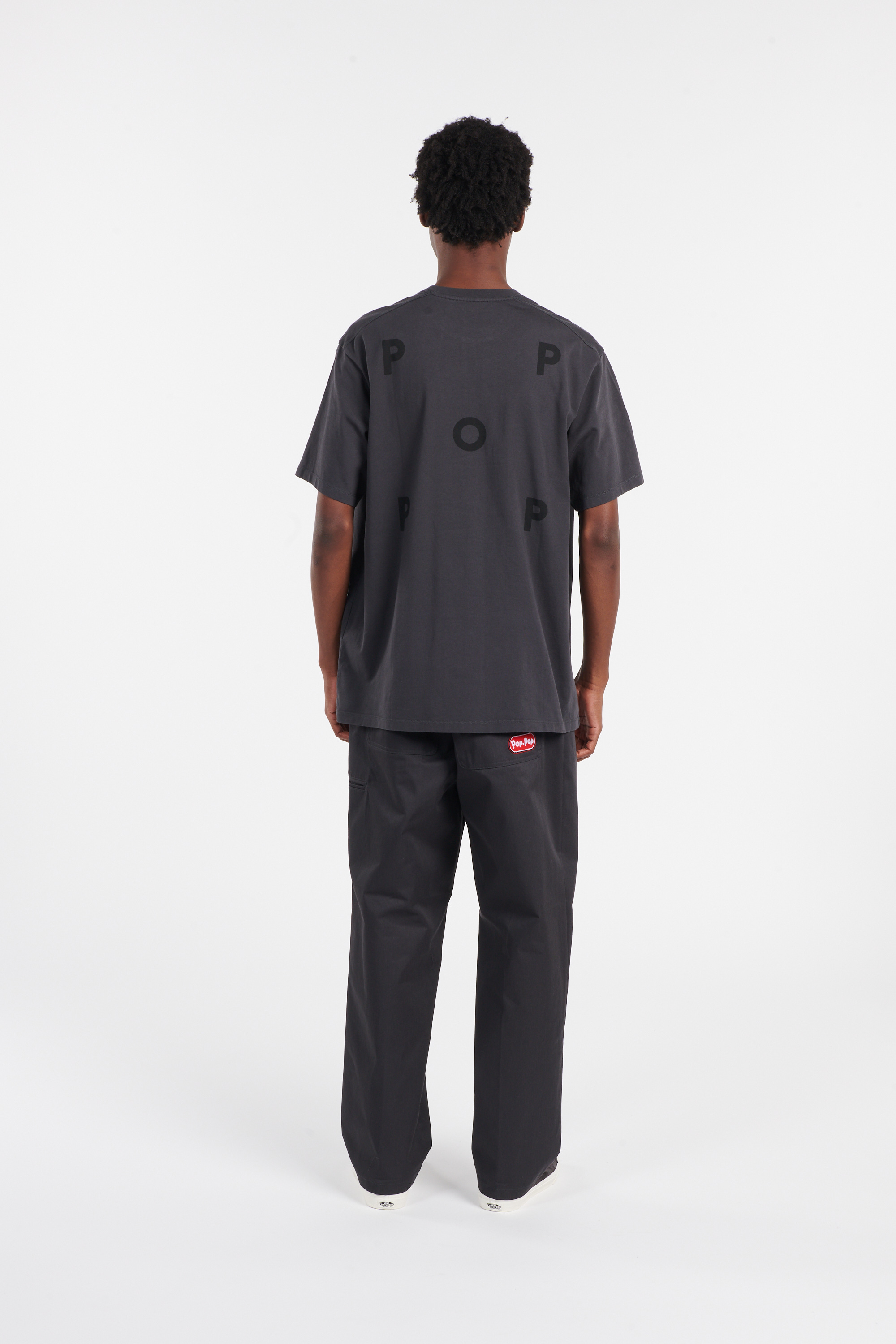 Regular-fit round-neck cotton T-shirt Black