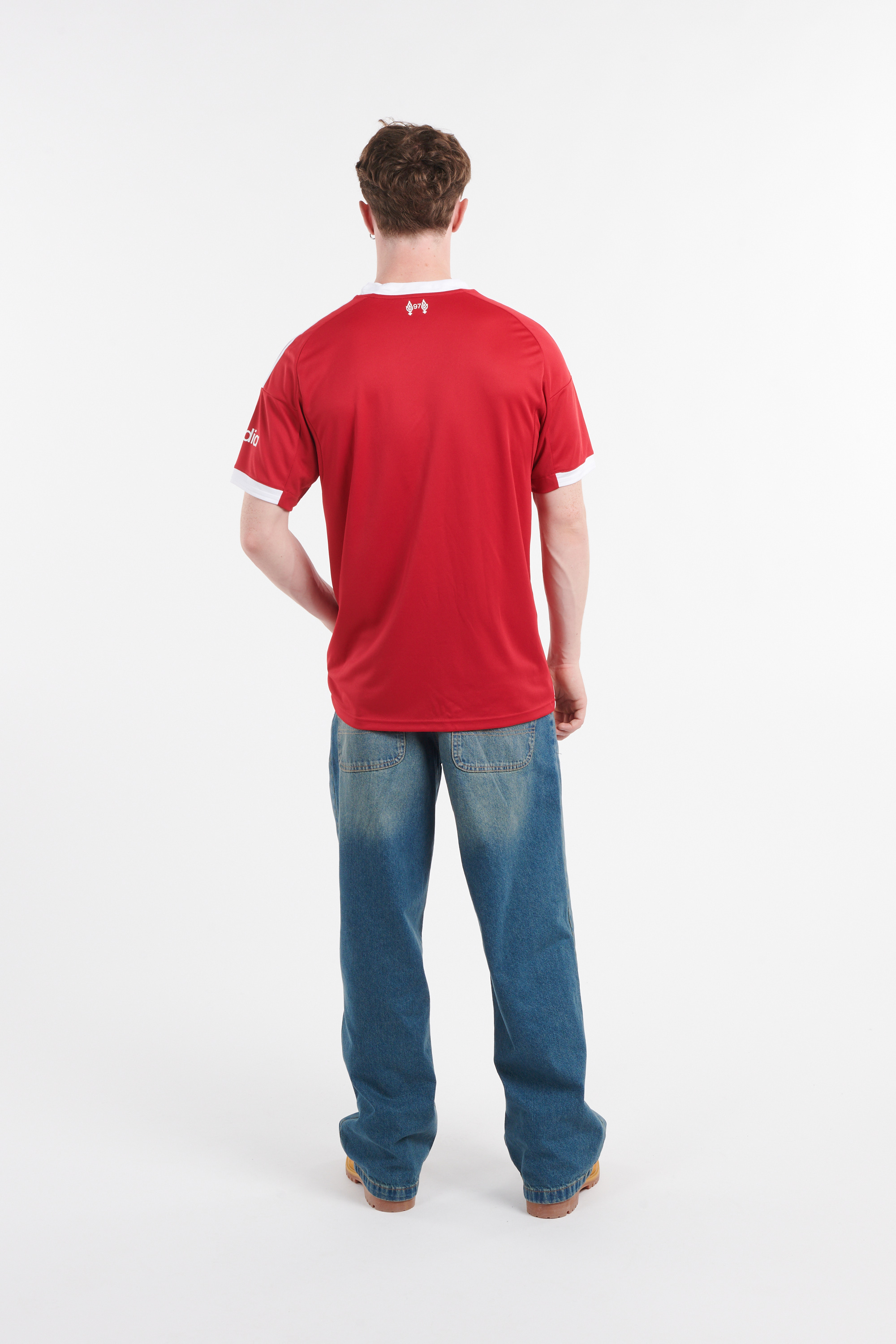 Regular-fit round-neck cotton T-shirt Red