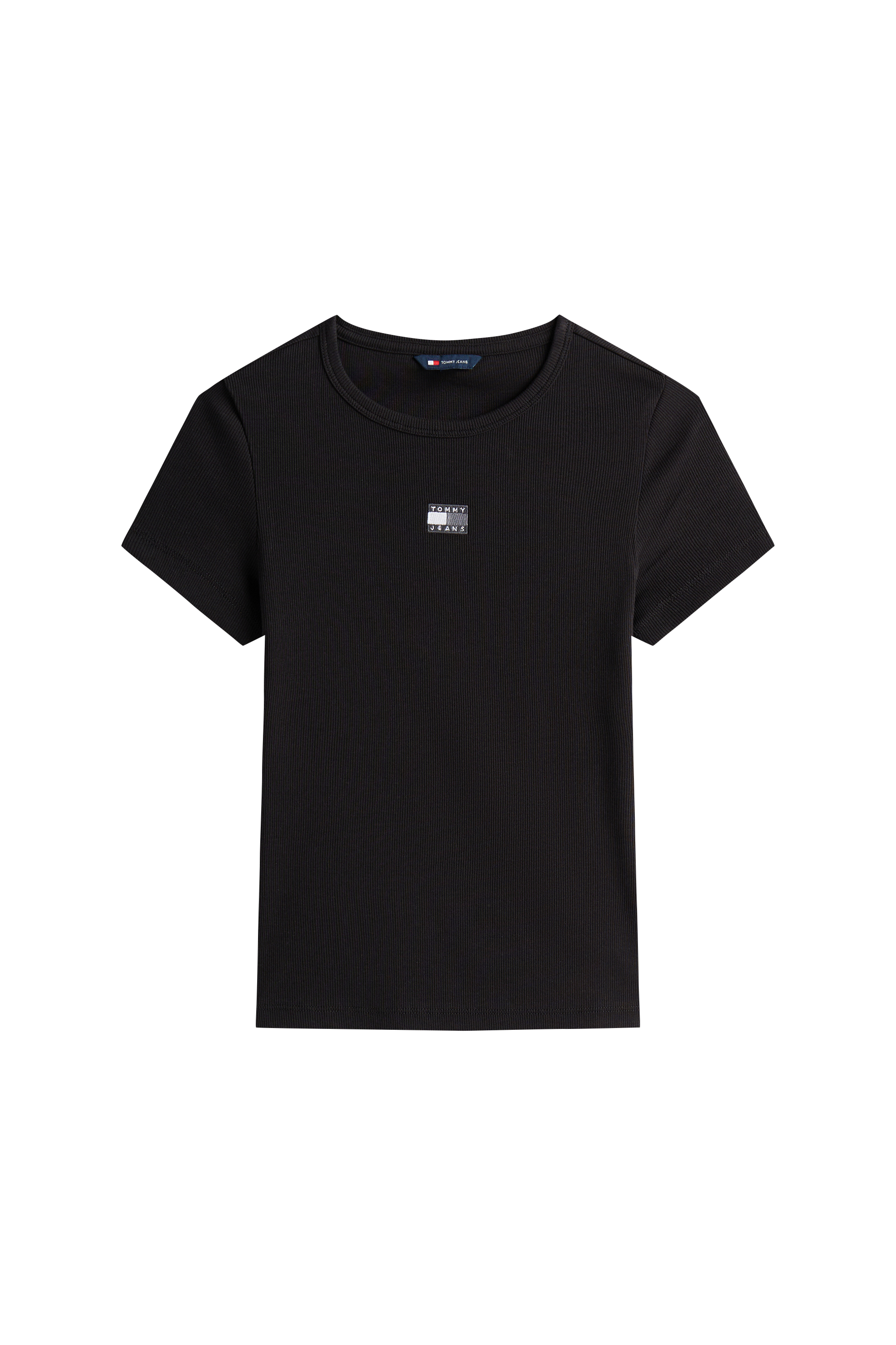 Regular-fit round-neck cotton T-shirt Black