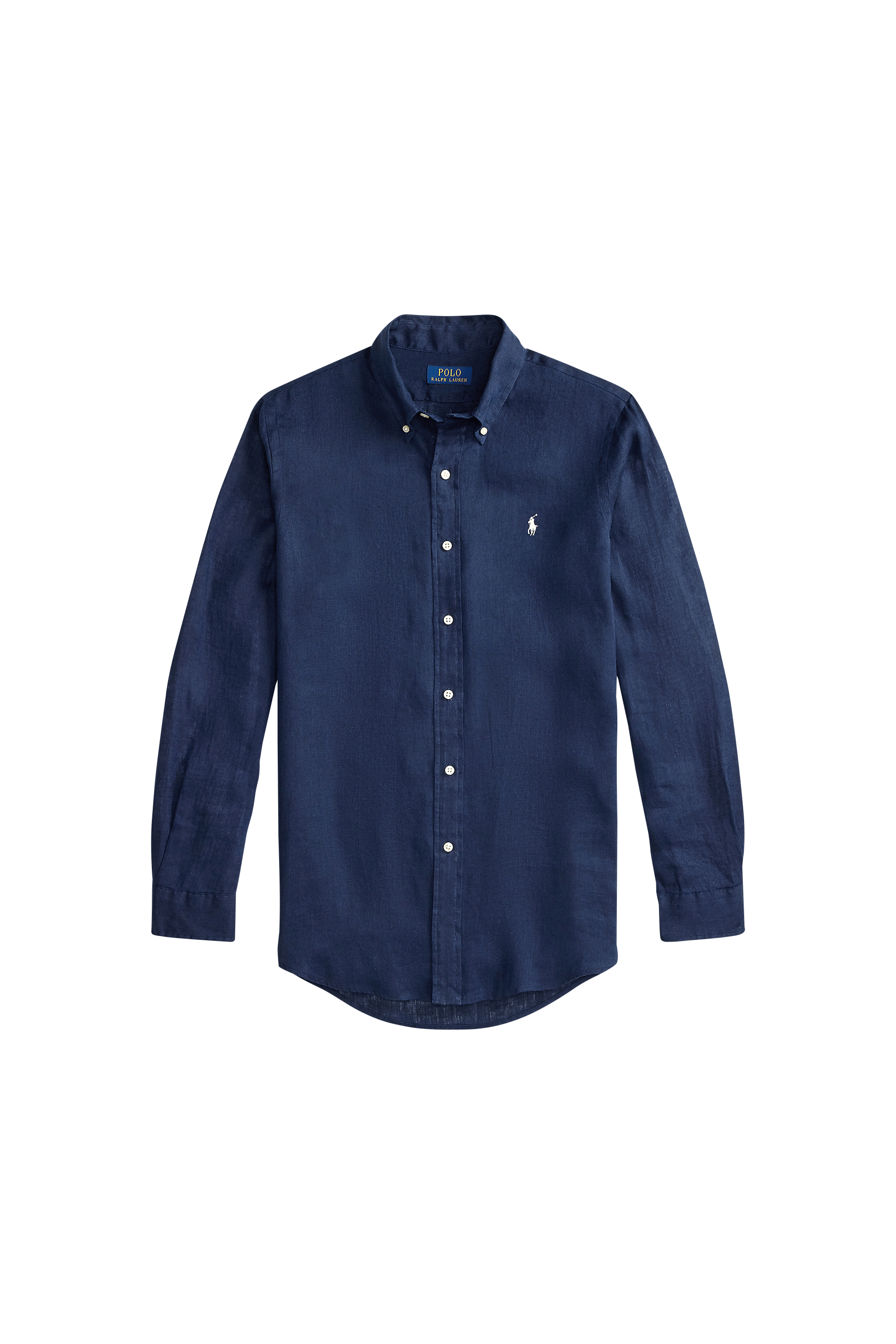 Shirt Custom Fit Linen Shirt Newport navy w/ white pp