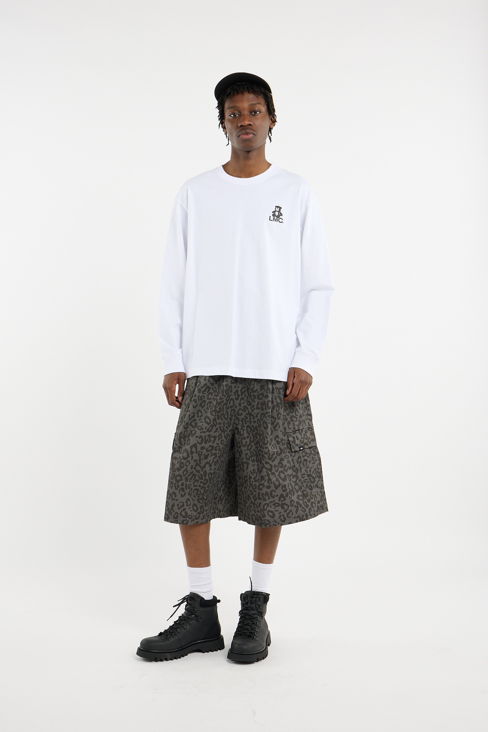 Regular-fit round-neck cotton T-shirt LOST MANAGEMENT CITIES White