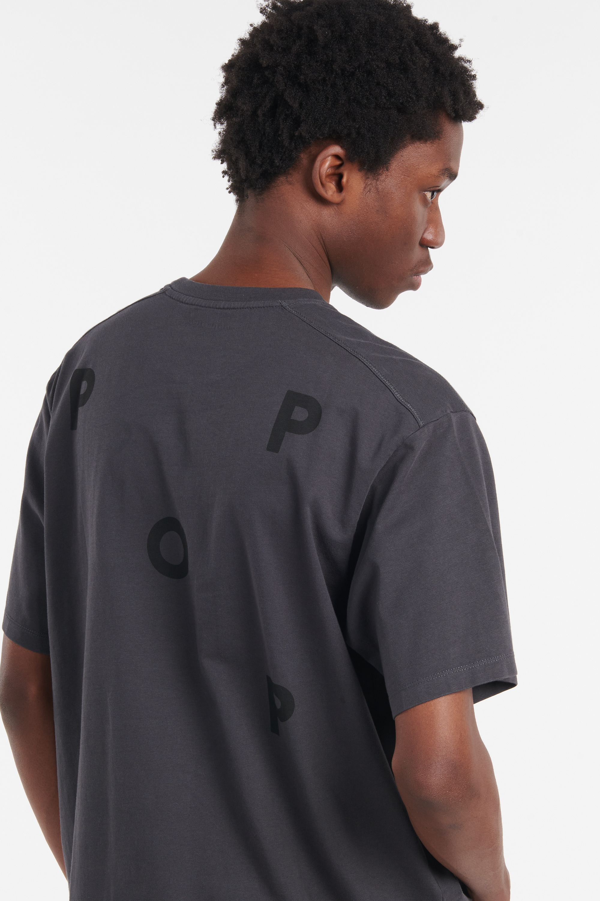 Regular-fit round-neck cotton T-shirt Black