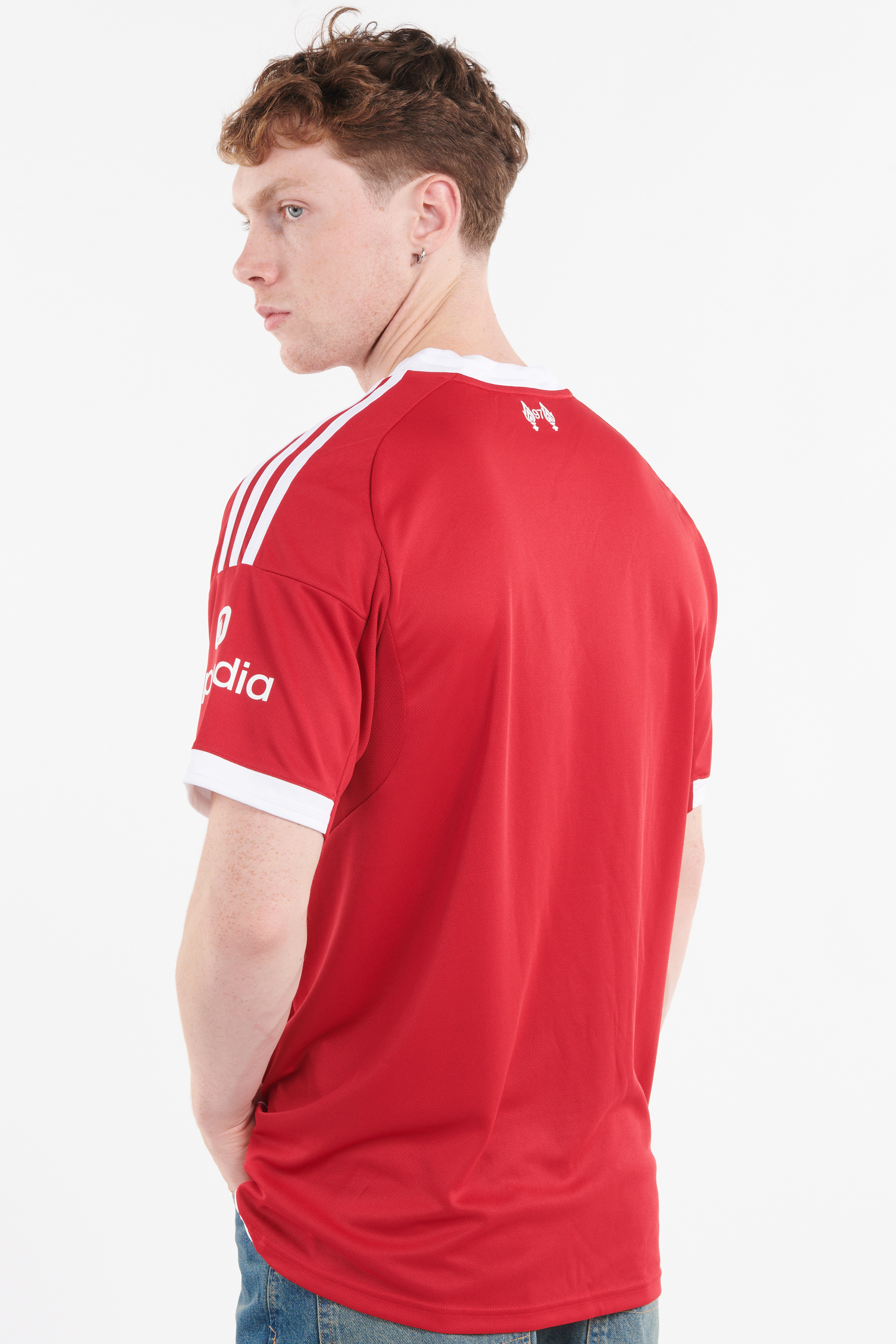 Regular-fit round-neck cotton T-shirt Red