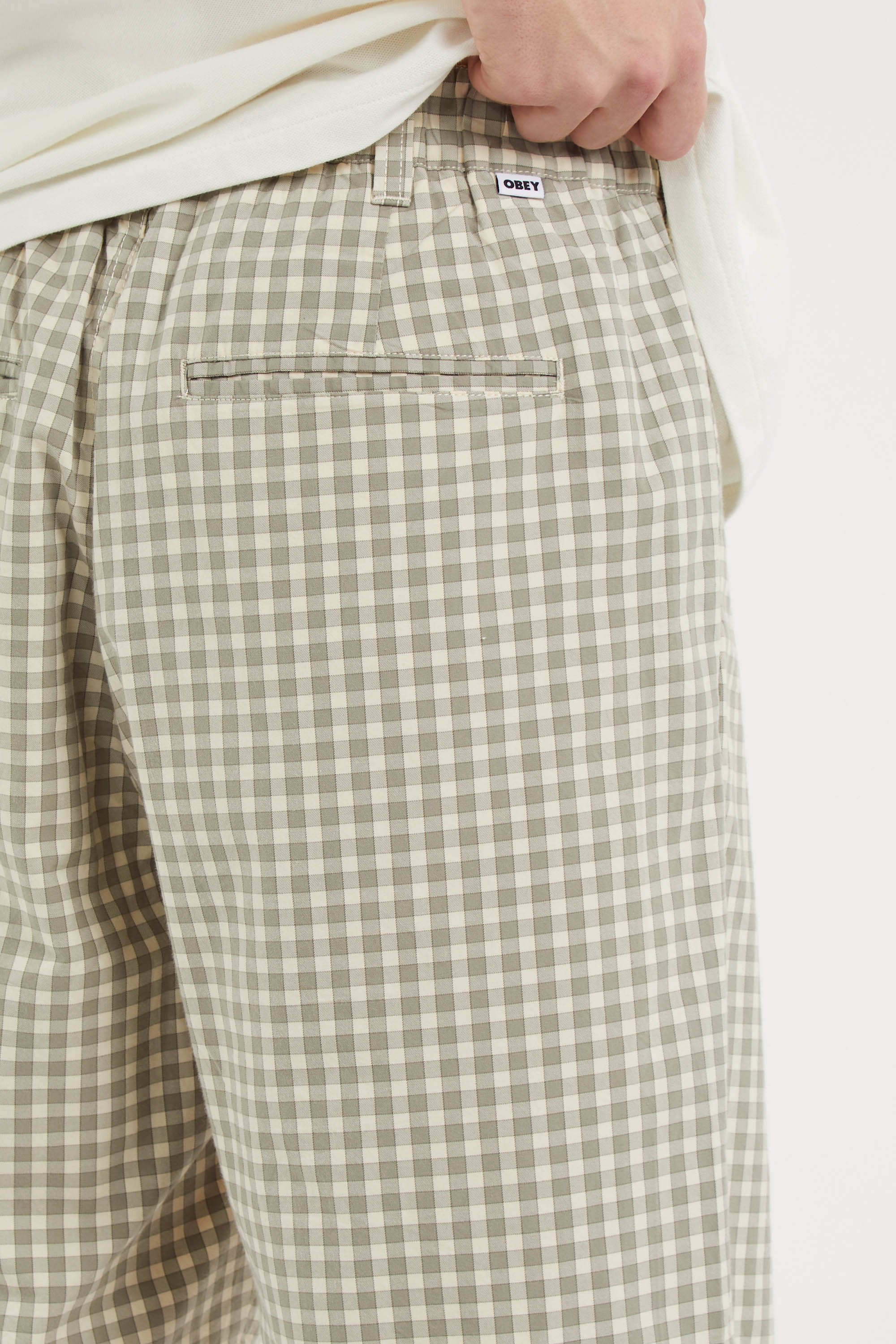 Checked print shorts | Beige OBEY Men