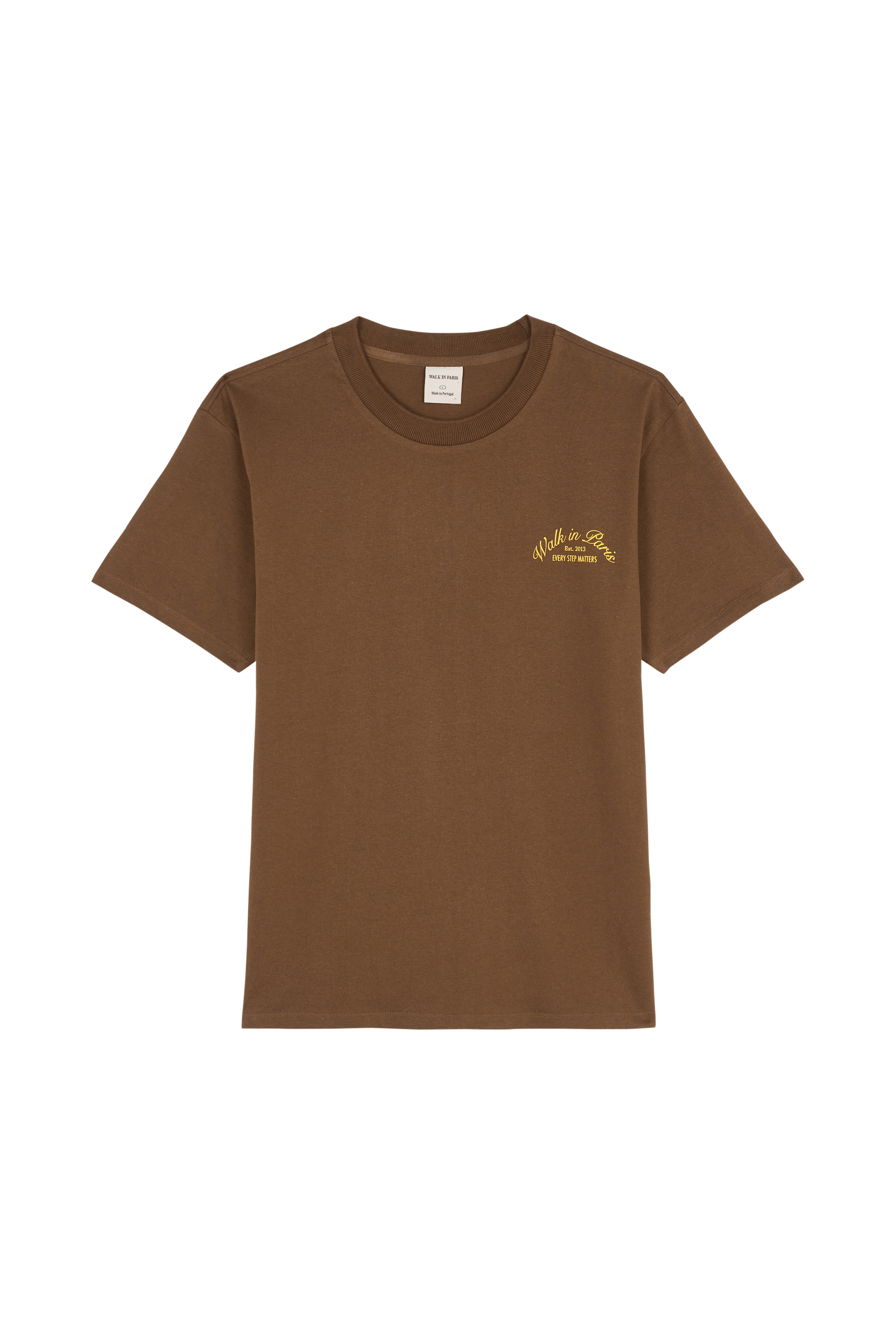 Regular-fit round-neck cotton T-shirt | Brown WALK IN PARIS Men