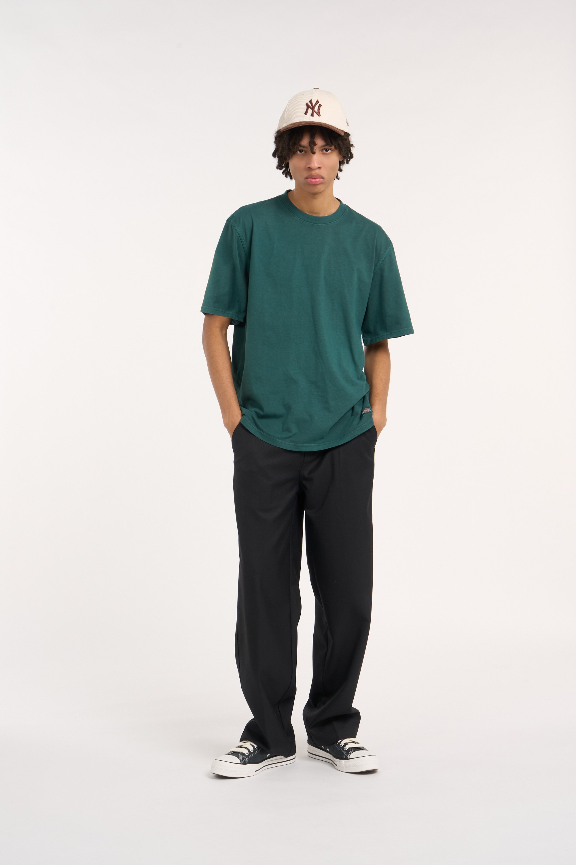 Regular-fit round-neck cotton T-shirt | Green DICKIES Men