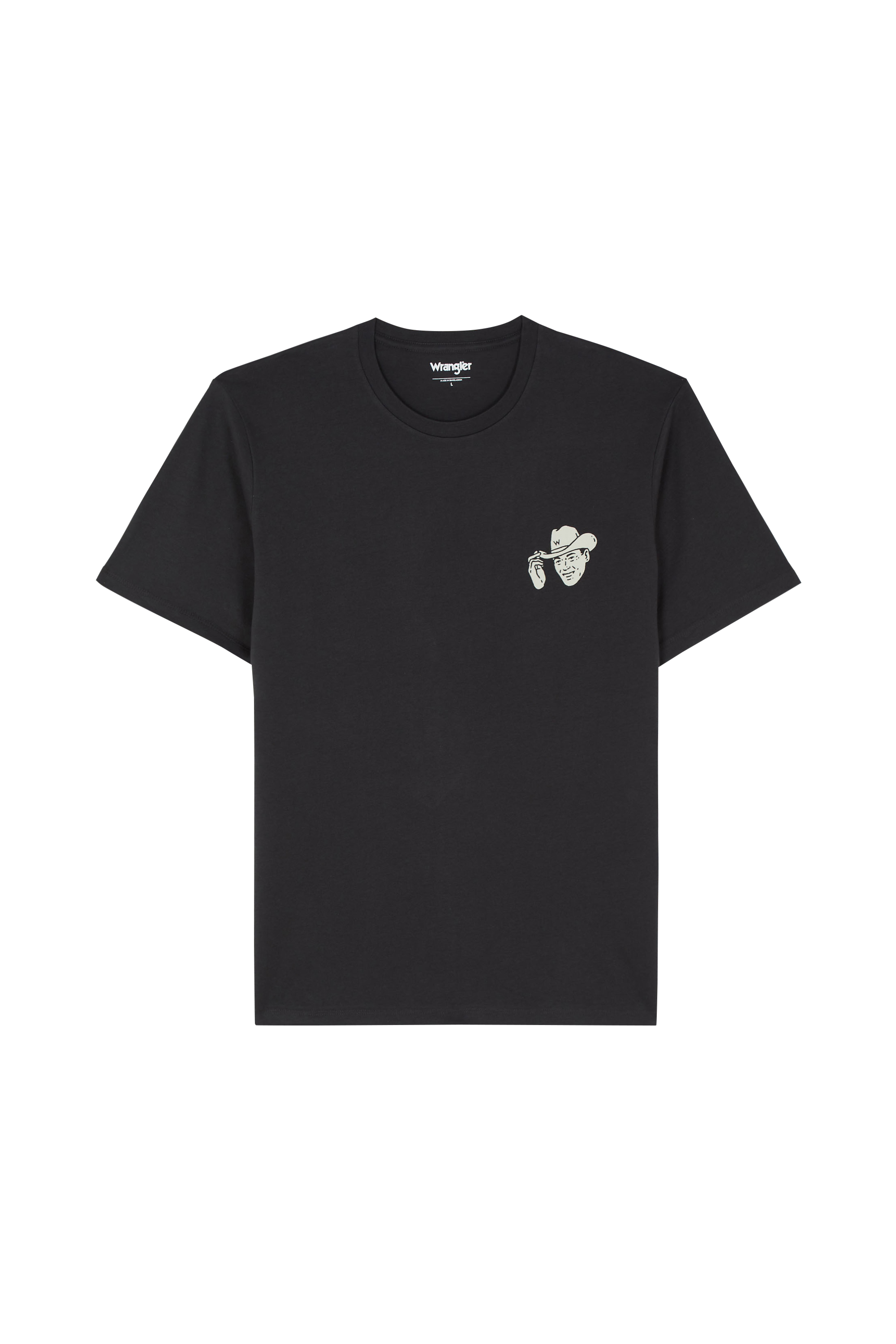 Regular-fit round-neck cotton T-shirt Black