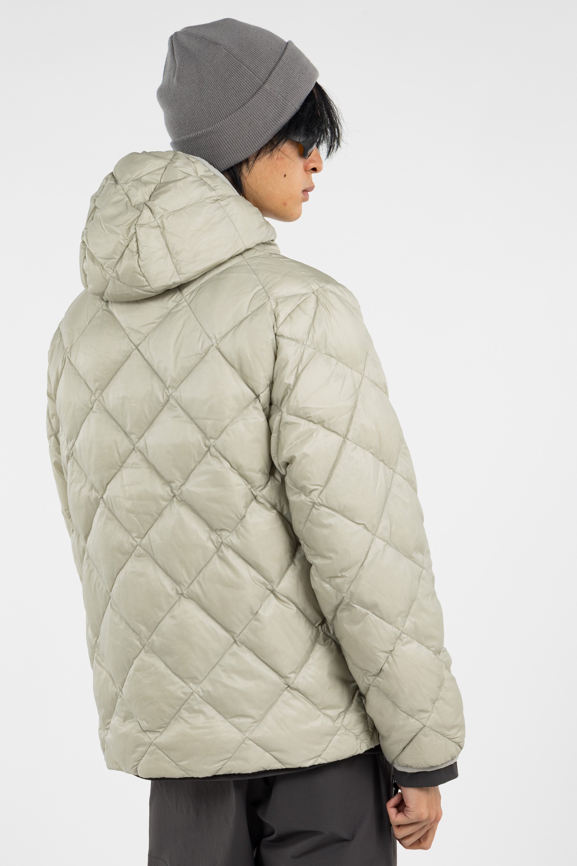 Lightweight quilted padded jacket with high neck Beige