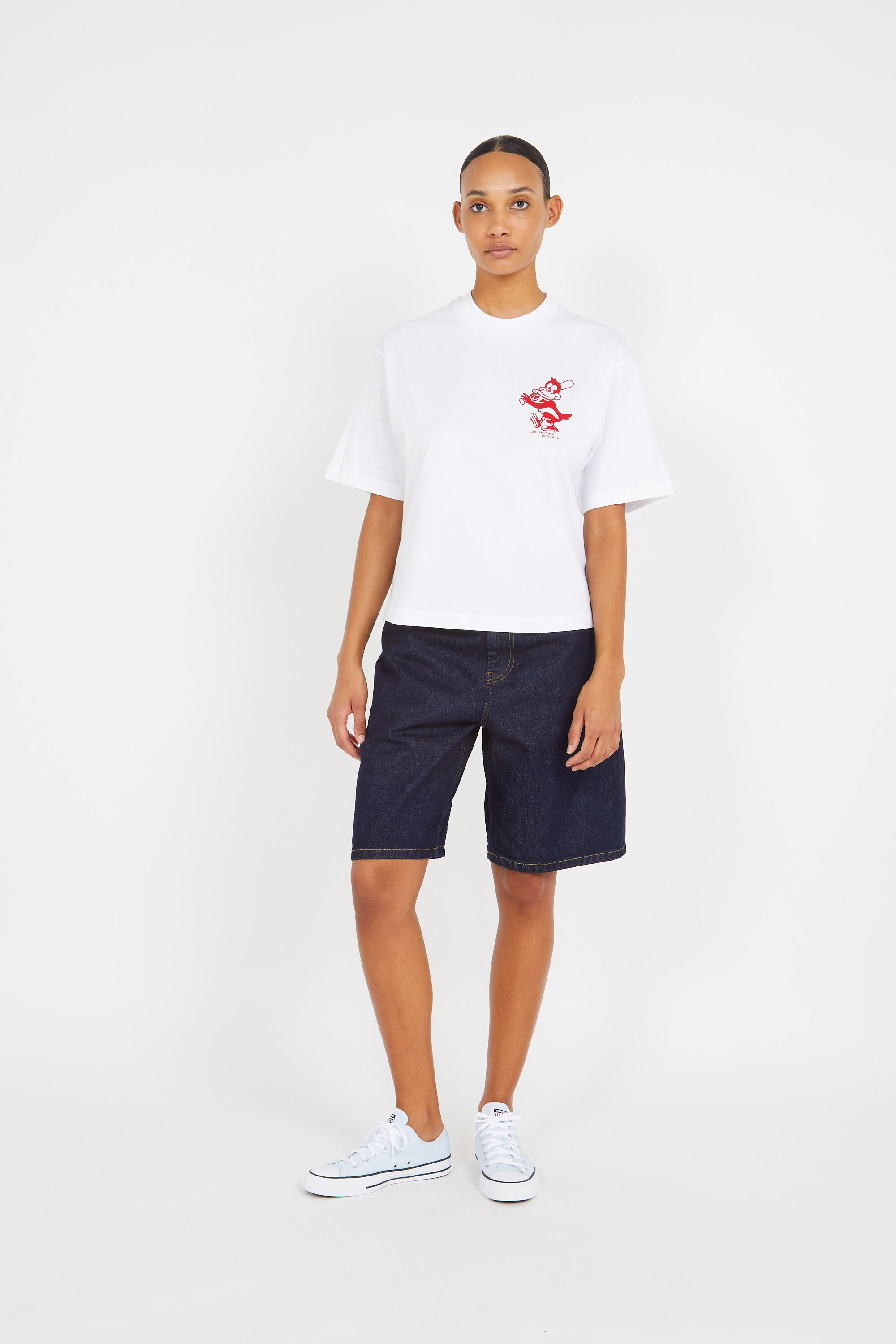 Regular-fit round-neck cotton T-shirt White