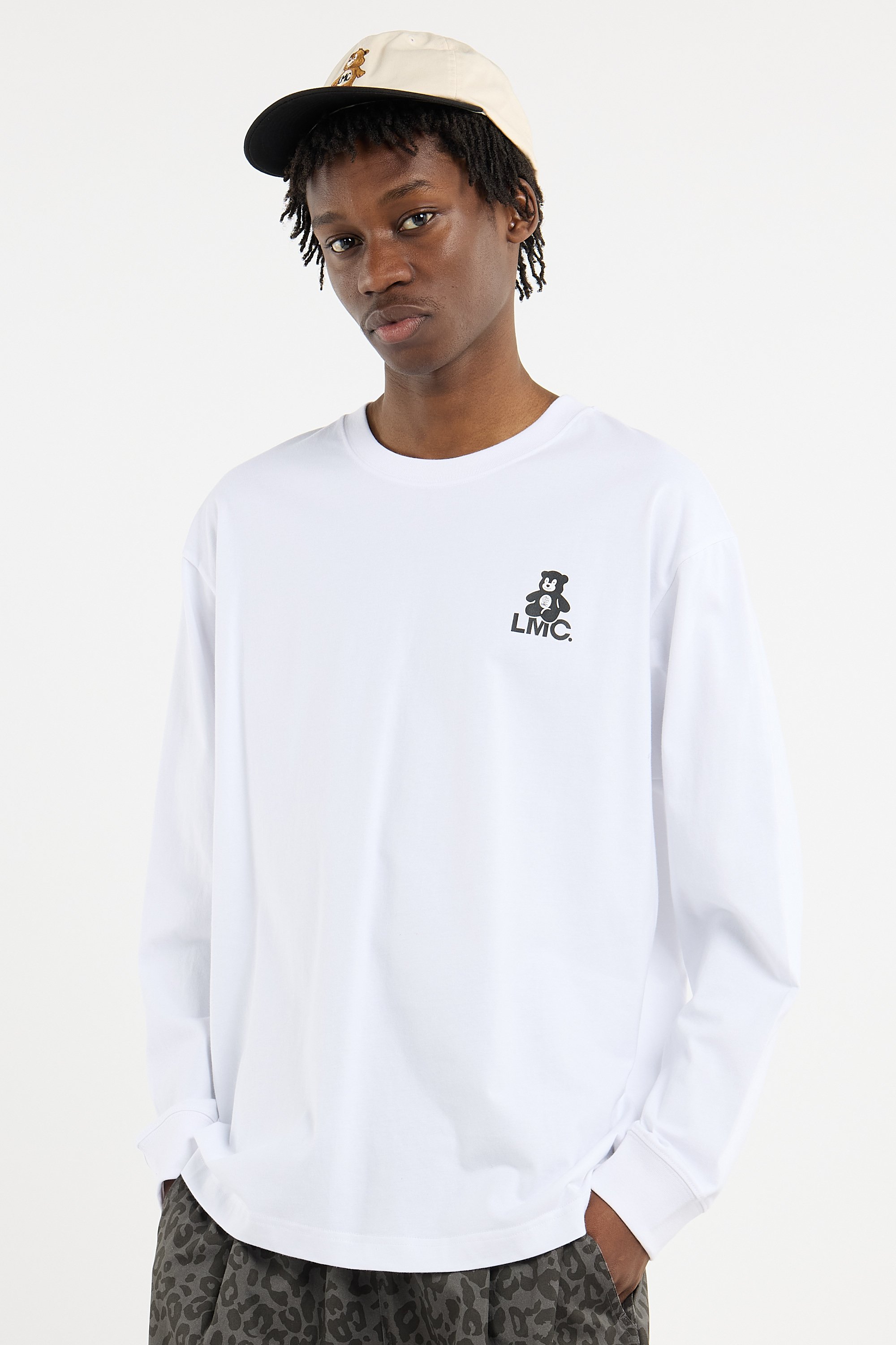 Regular-fit round-neck cotton T-shirt | White LOST MANAGEMENT CITIES Men