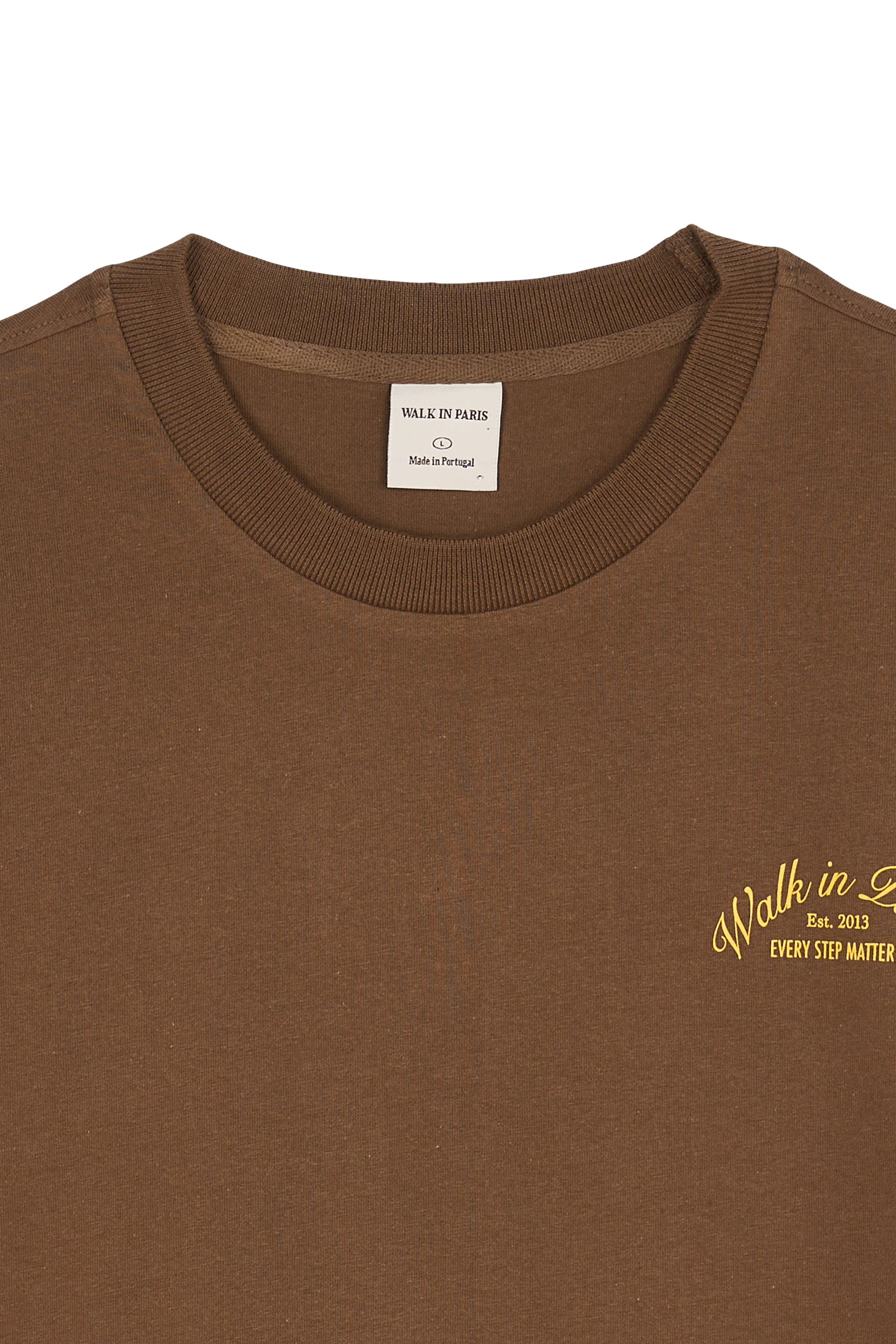 Regular-fit round-neck cotton T-shirt | Brown WALK IN PARIS Men