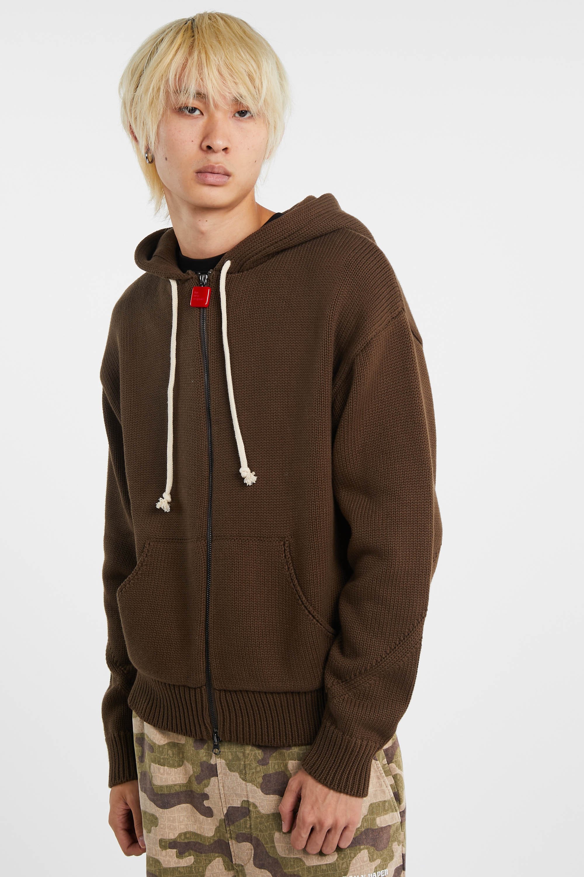 Hoodie zippé Marron